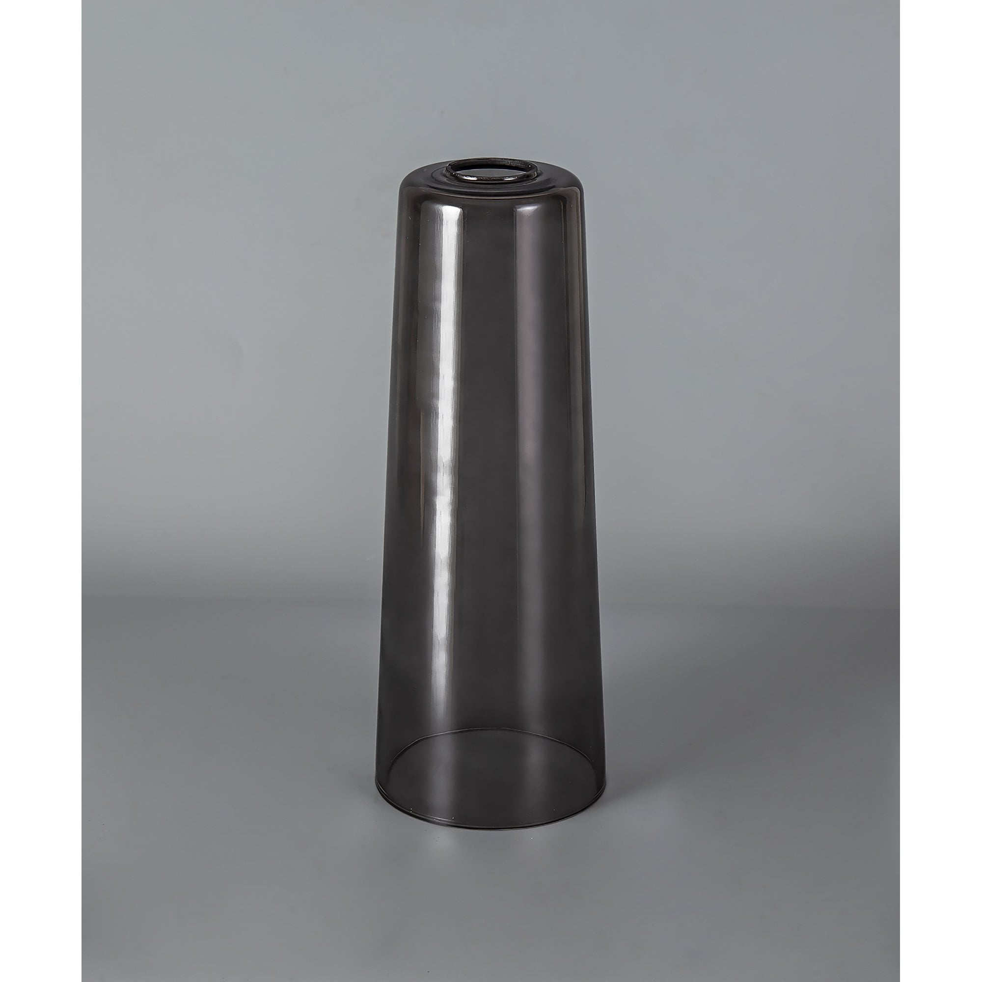 Fabula Laurel Large Cylindrical Cone Shade - Smoked Grey Glass - Shade Only