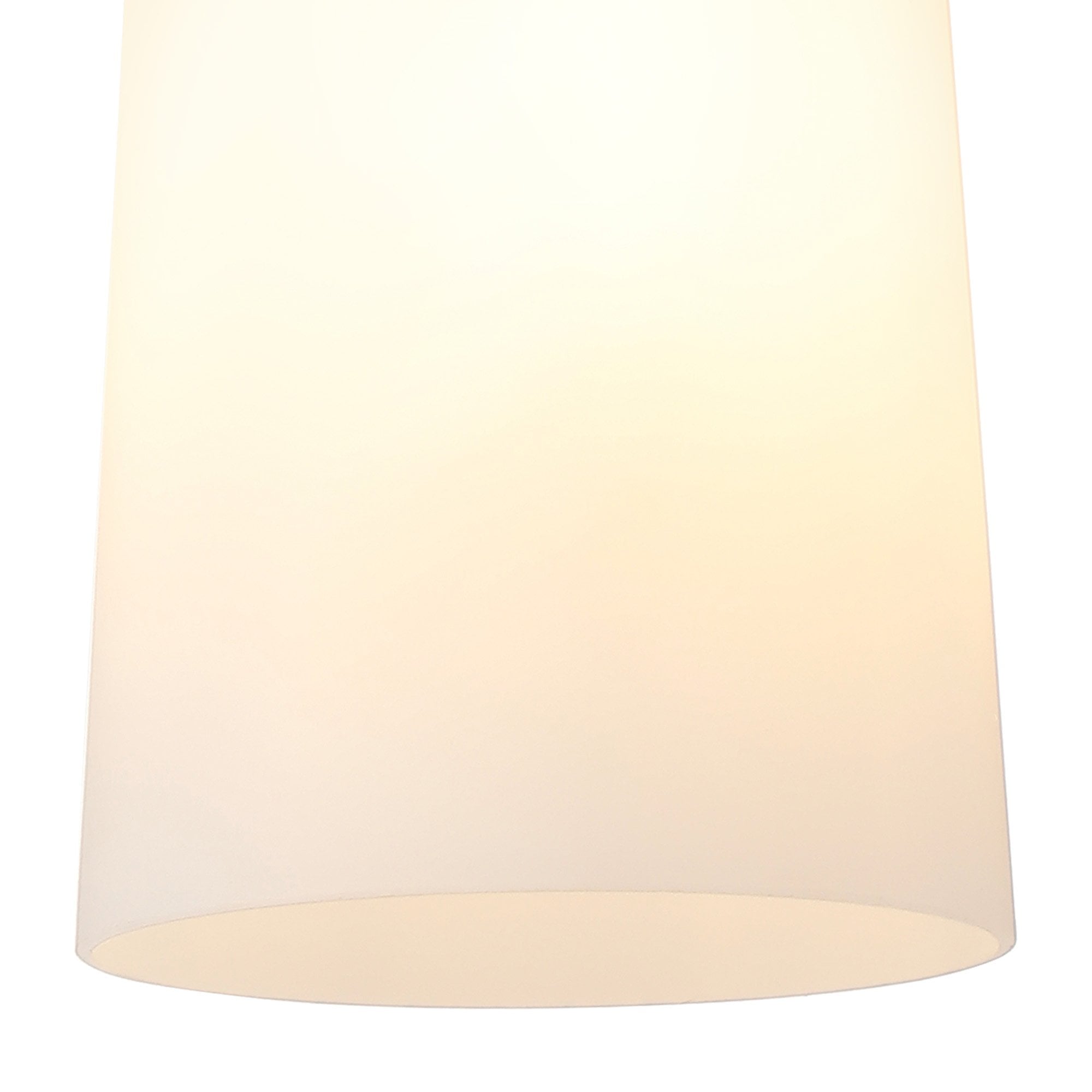 Fabula Laurel Single Flush Light - Small Cylindrical Cone Shade - Teak & Opal Glass
