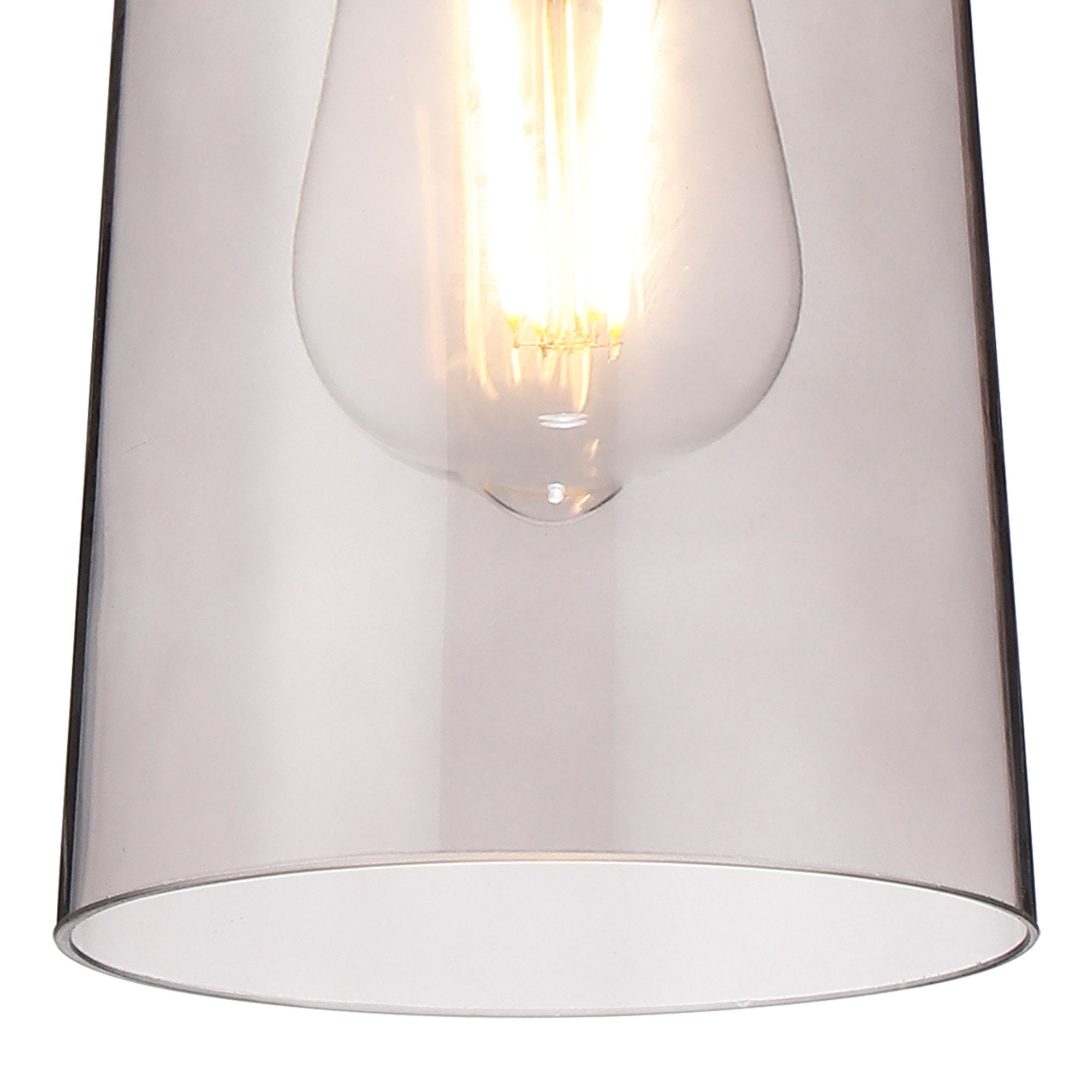 Fabula Laurel Single Flush Light - Small Cylindrical Cone Shade - Terrazzo Marble & Smoked Grey Glass