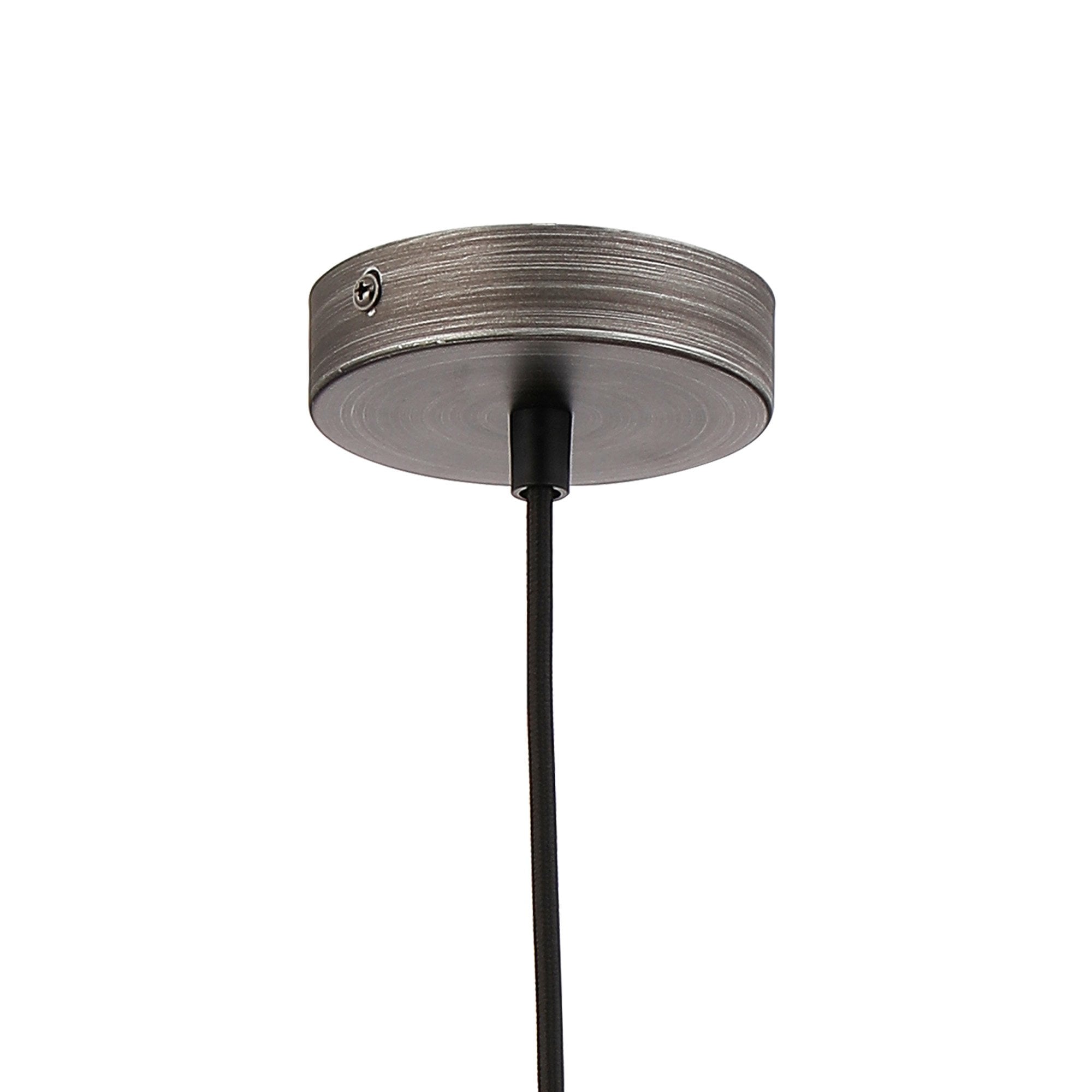 Fabula Laurel Single Pendant - Kite Shade - Aged Pewter & Smoke Glass