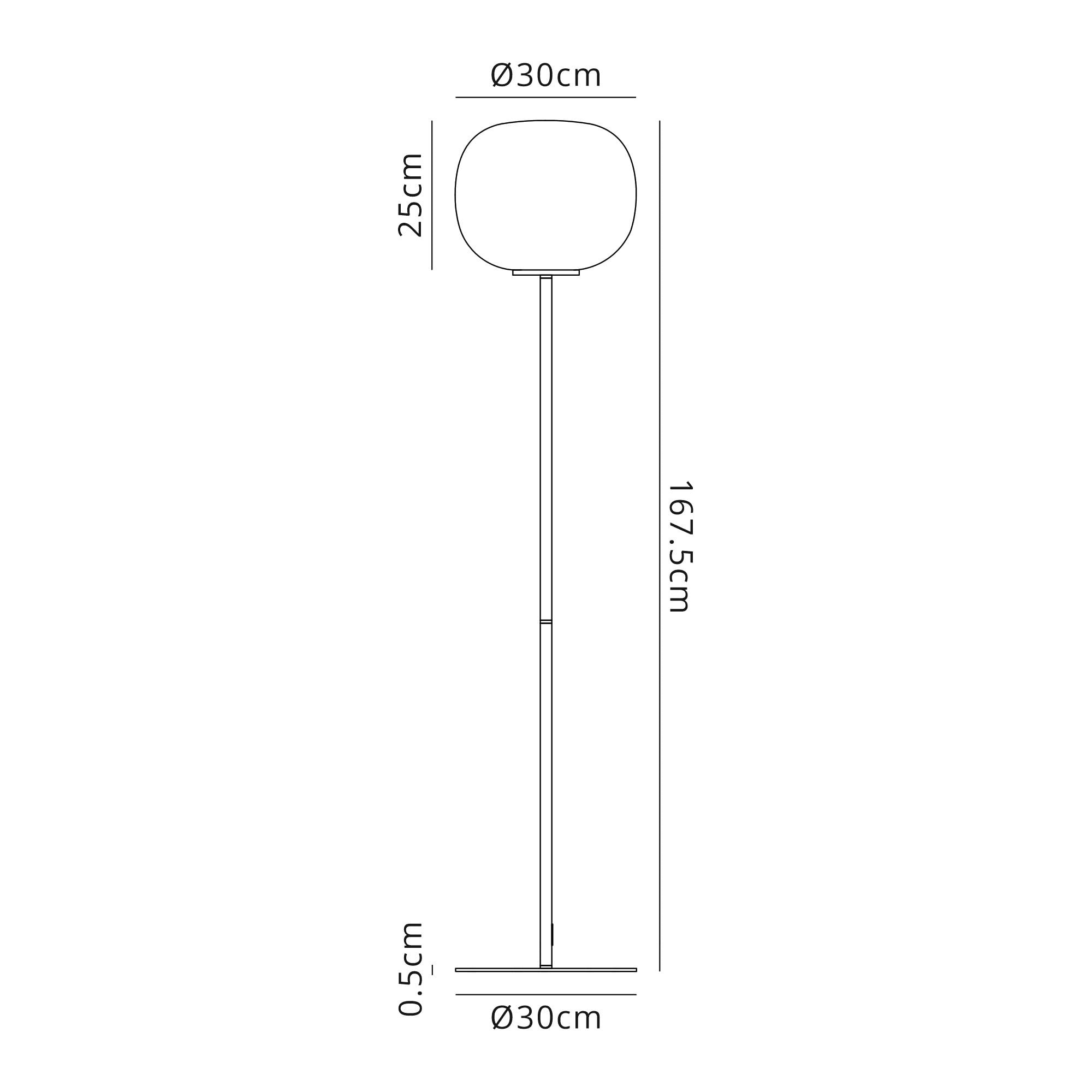 Fabula Littleton Medium Single Oval Ball Floor Lamp - Satin Gold & Frosted White Glass