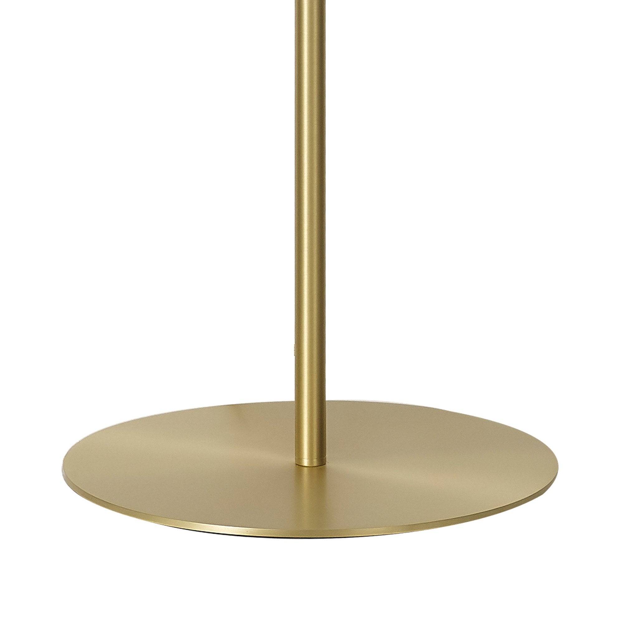 Fabula Littleton Medium Single Oval Ball Floor Lamp - Satin Gold & Frosted White Glass