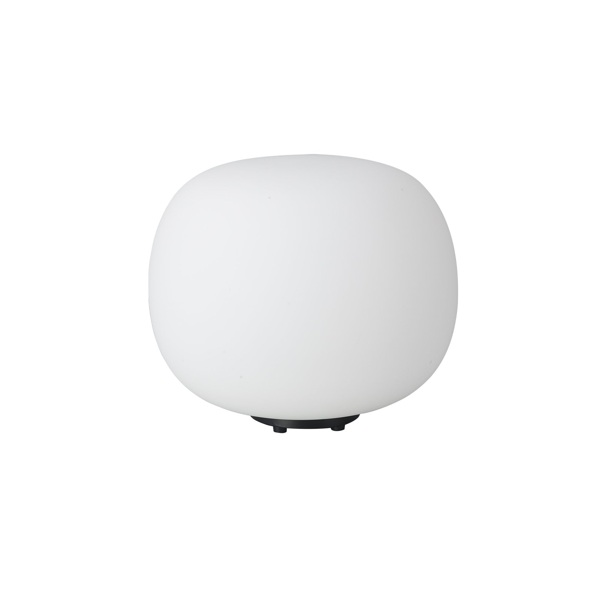 Fabula Littleton Medium Single Oval Ball Table Lamp - Matt Black & Frosted White Glass