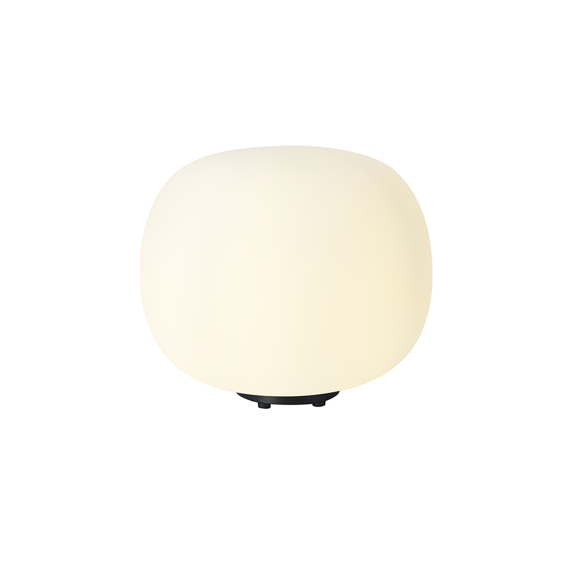 Fabula Littleton Medium Single Oval Ball Table Lamp - Matt Black & Frosted White Glass
