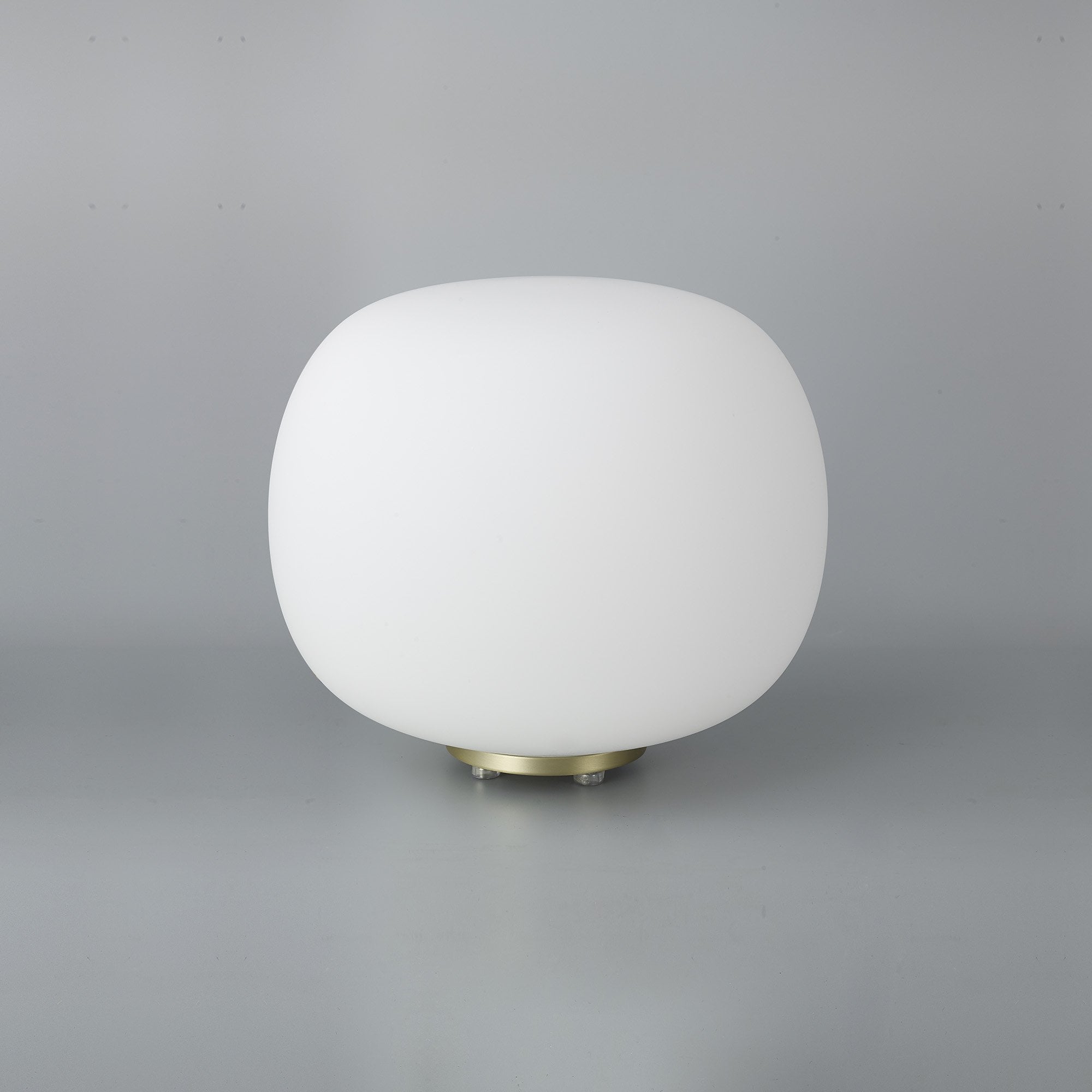 Fabula Littleton Medium Single Oval Ball Table Lamp - Satin Gold & Frosted White Glass