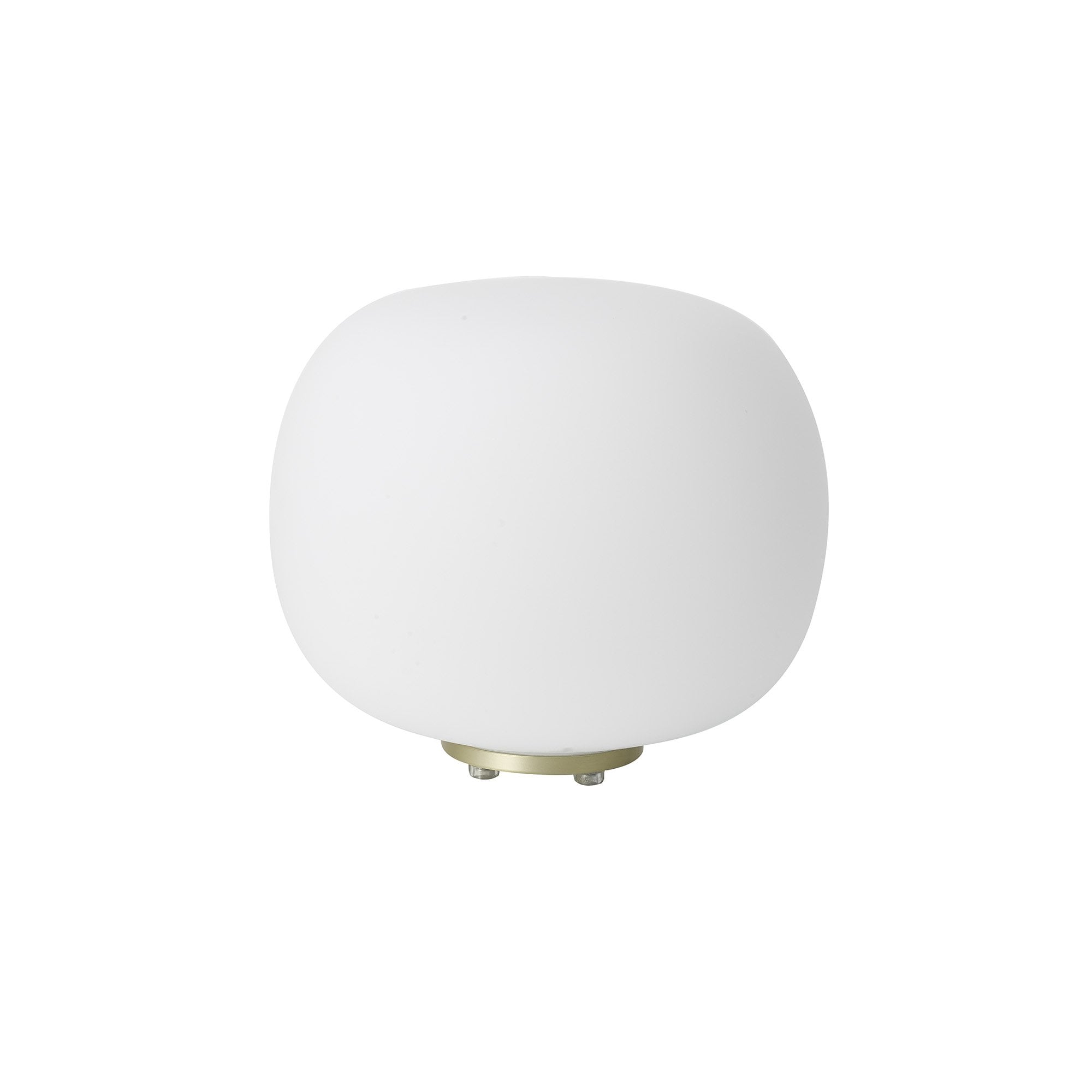 Fabula Littleton Medium Single Oval Ball Table Lamp - Satin Gold & Frosted White Glass