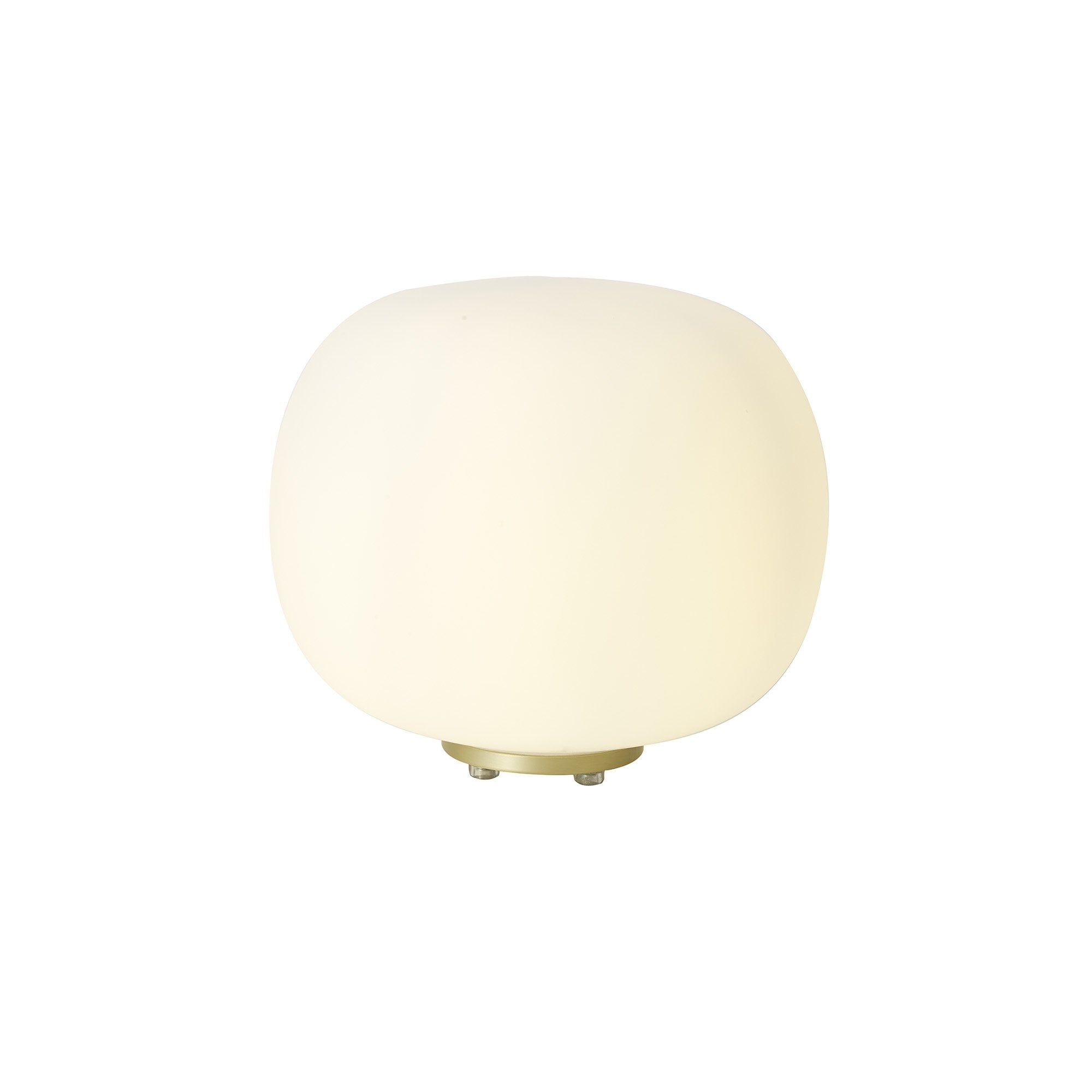 Fabula Littleton Medium Single Oval Ball Table Lamp - Satin Gold & Frosted White Glass