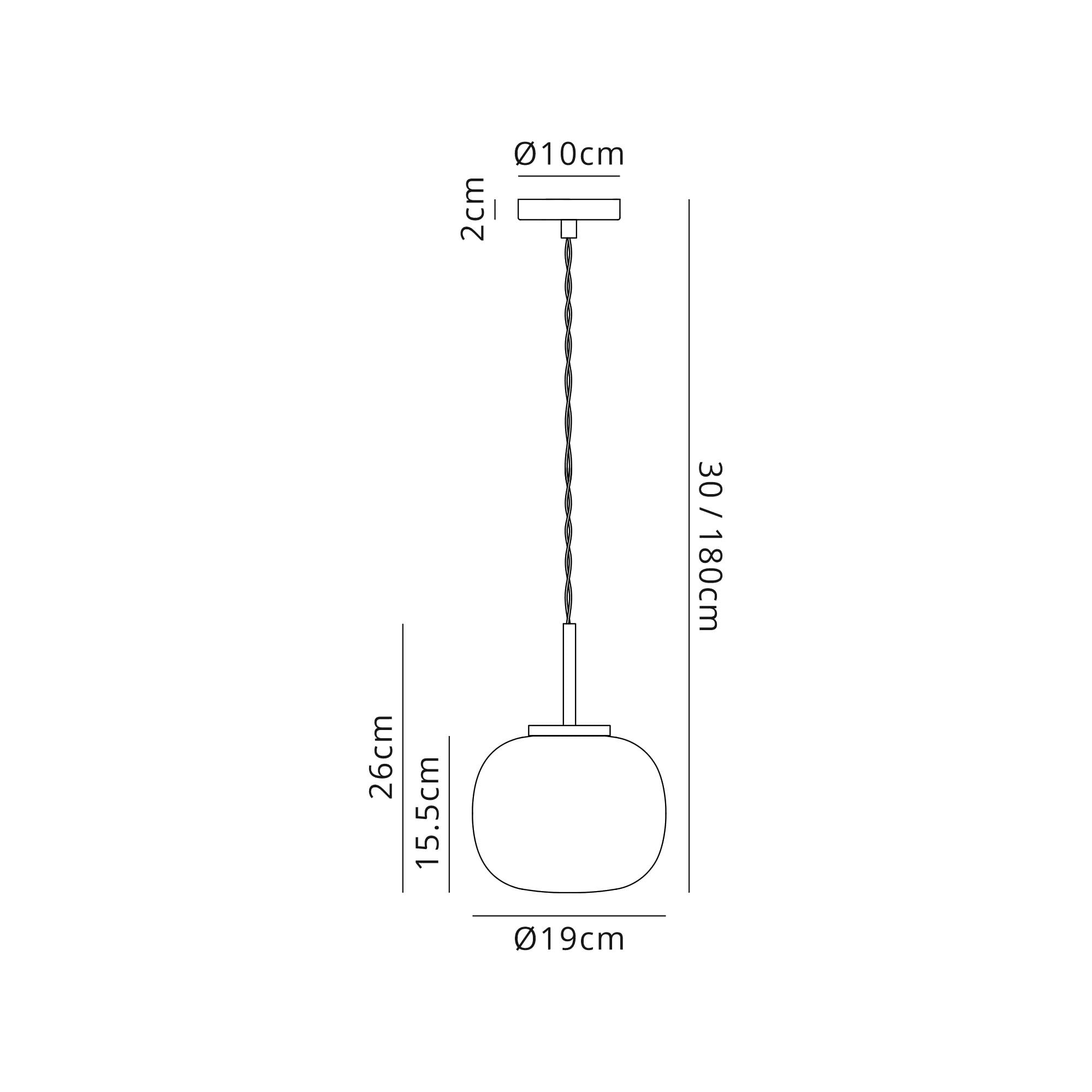 Fabula Littleton Small Single Oval Ball Pendant - Satin Gold & Frosted White Glass