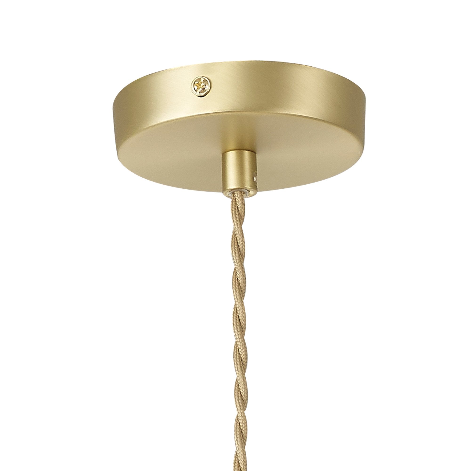 Fabula Littleton Small Single Oval Ball Pendant - Satin Gold & Frosted White Glass
