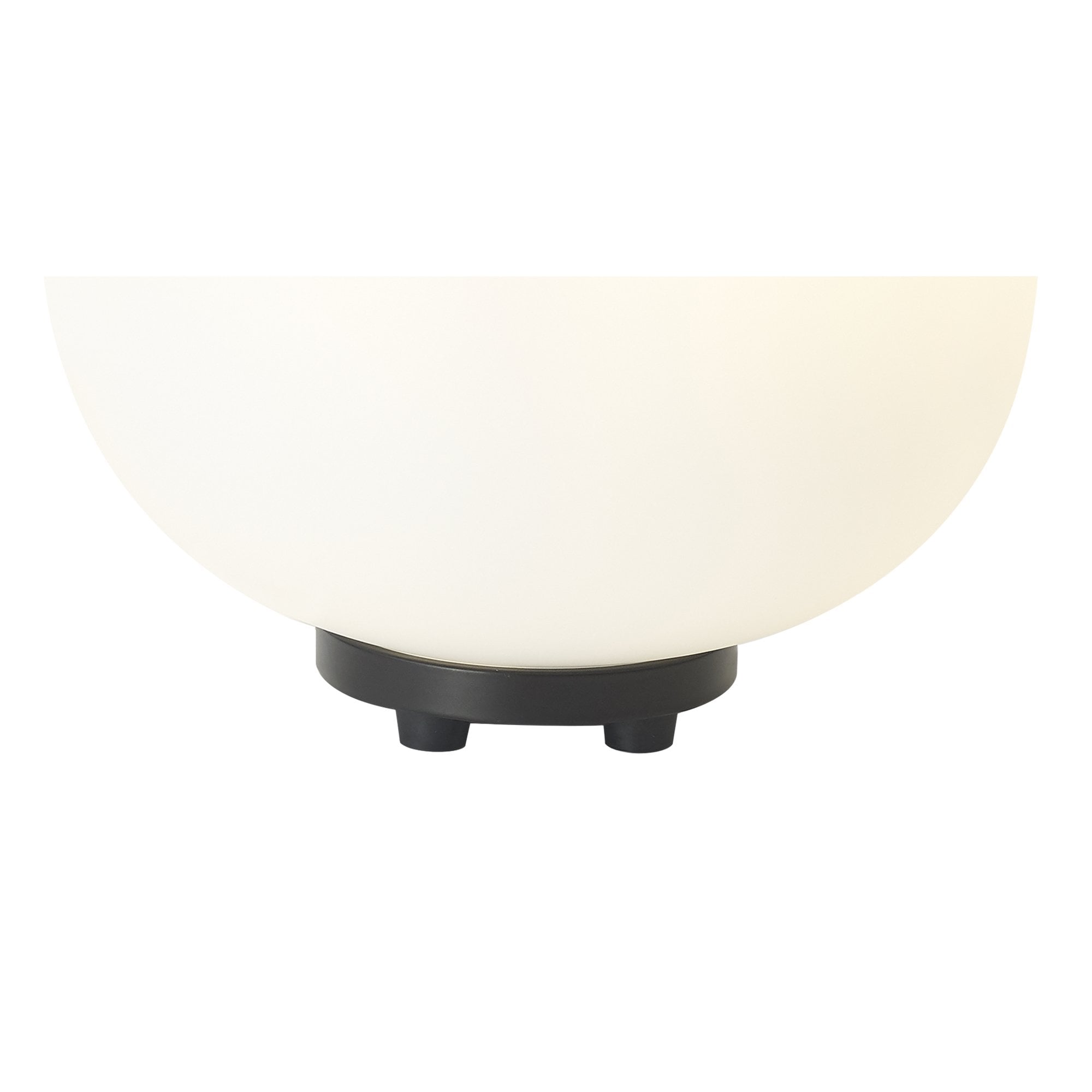 Fabula Littleton Small Single Oval Ball Table Lamp - Matt Black & Frosted White Glass