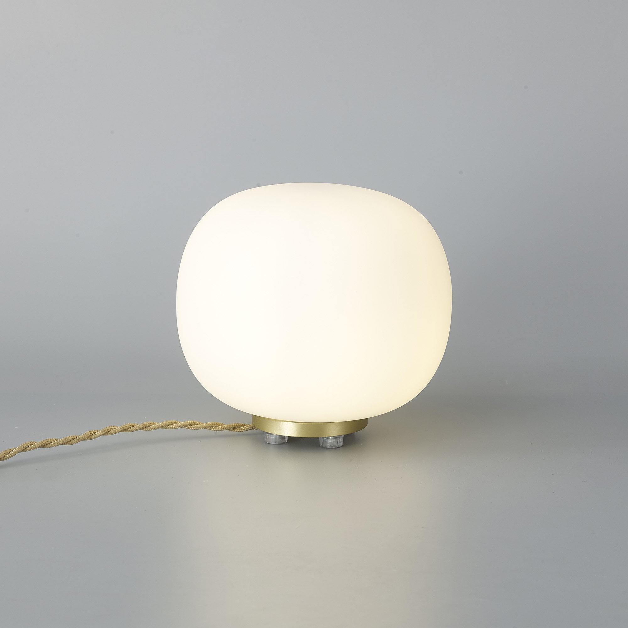 Fabula Littleton Small Single Oval Ball Table Lamp - Satin Gold & Frosted White Glass