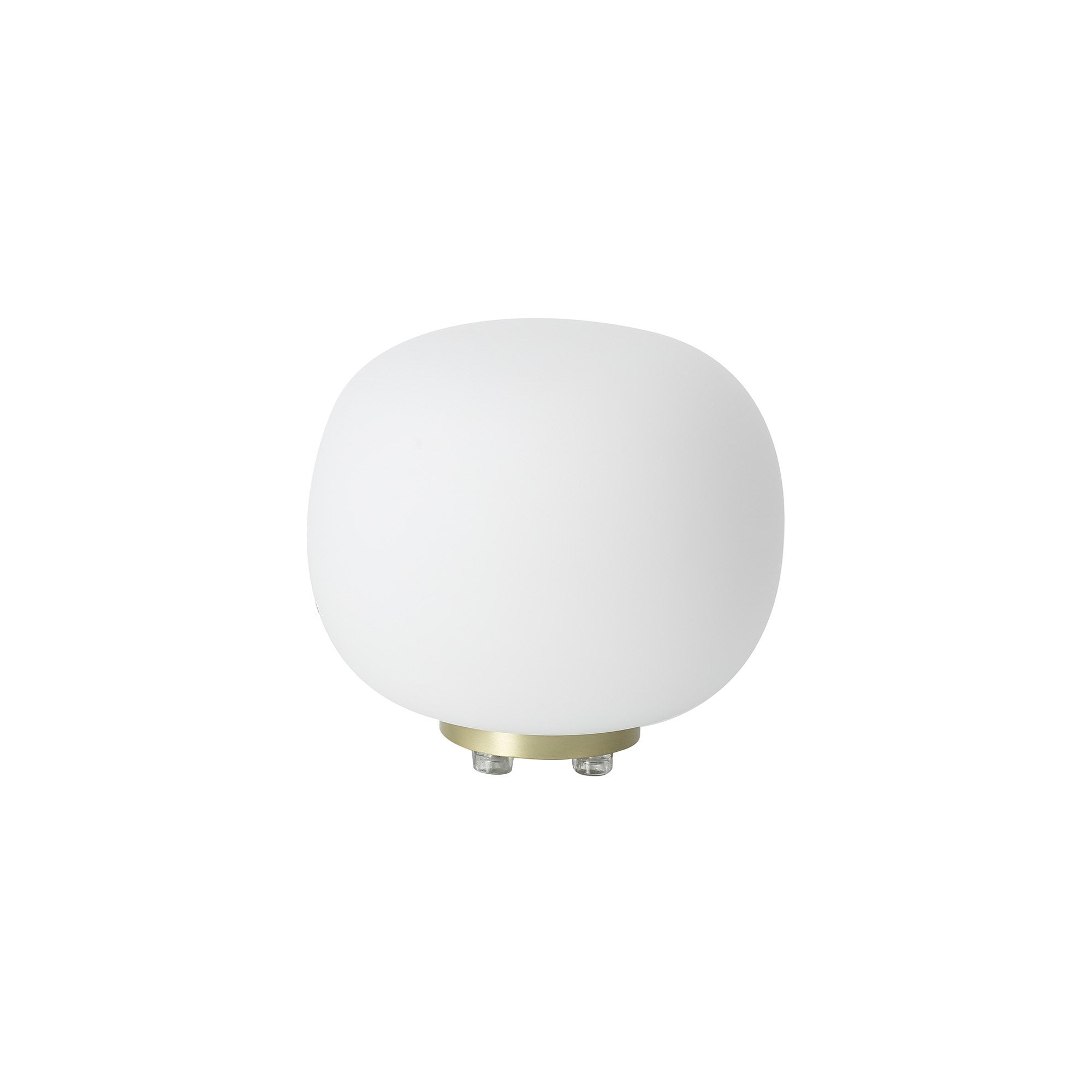 Fabula Littleton Small Single Oval Ball Table Lamp - Satin Gold & Frosted White Glass