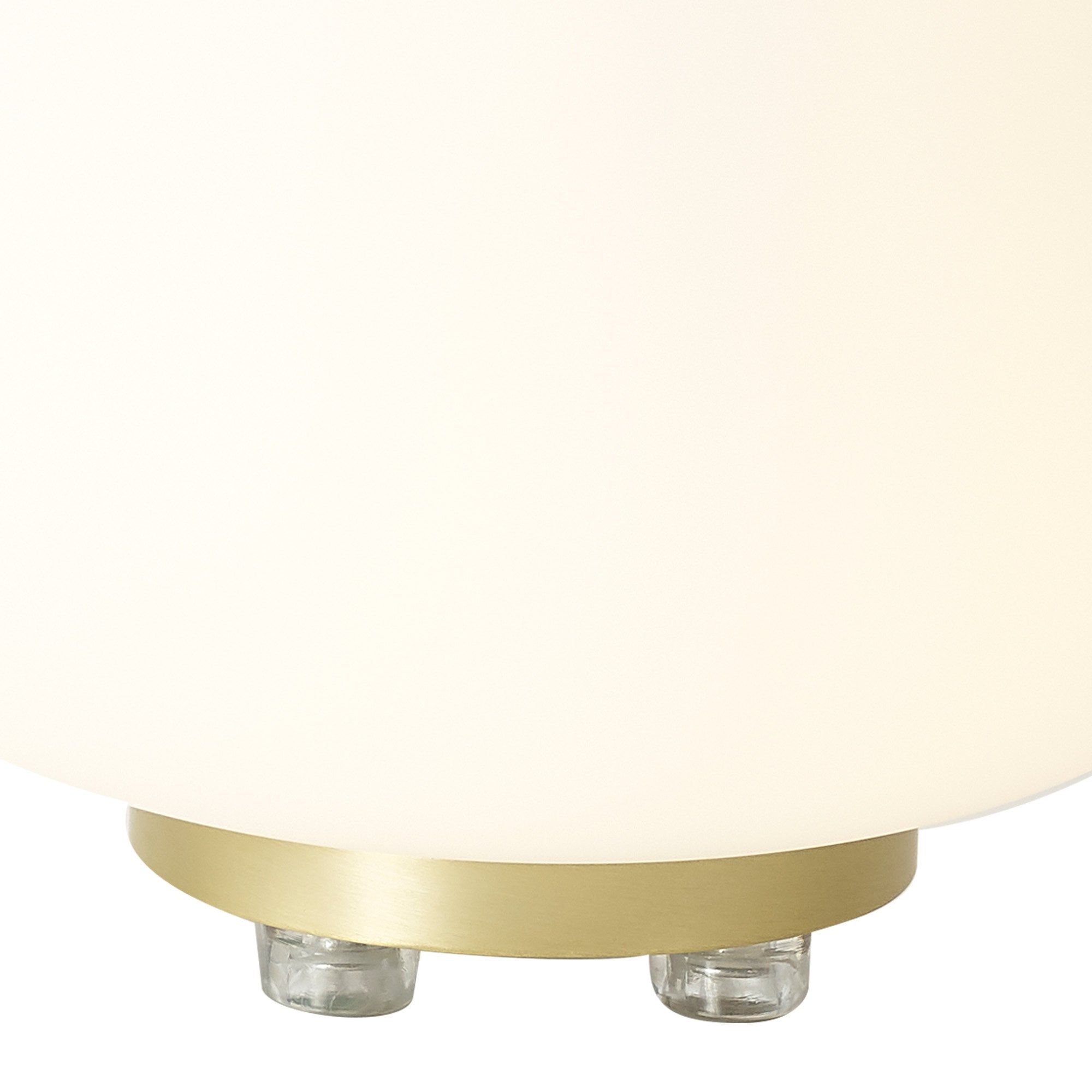 Fabula Littleton Small Single Oval Ball Table Lamp - Satin Gold & Frosted White Glass