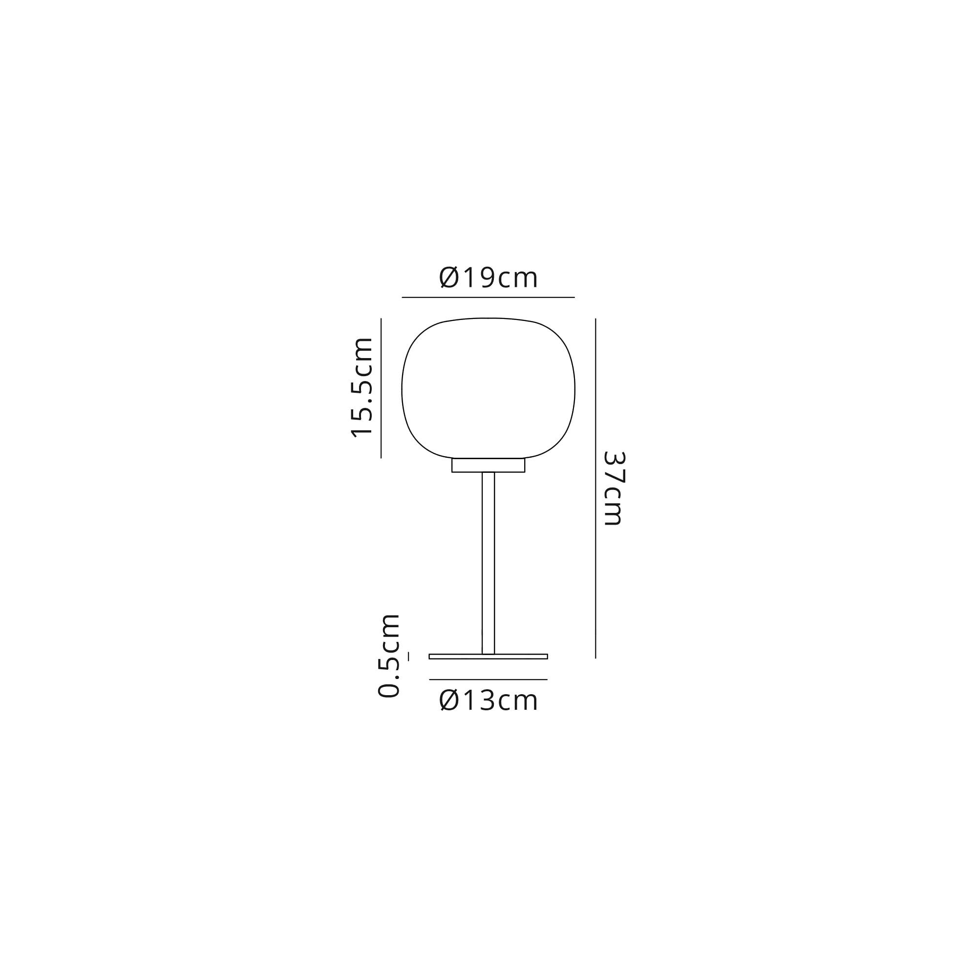 Fabula Littleton Small Single Oval Ball Tall Table Lamp - Matt Black & Frosted White Glass