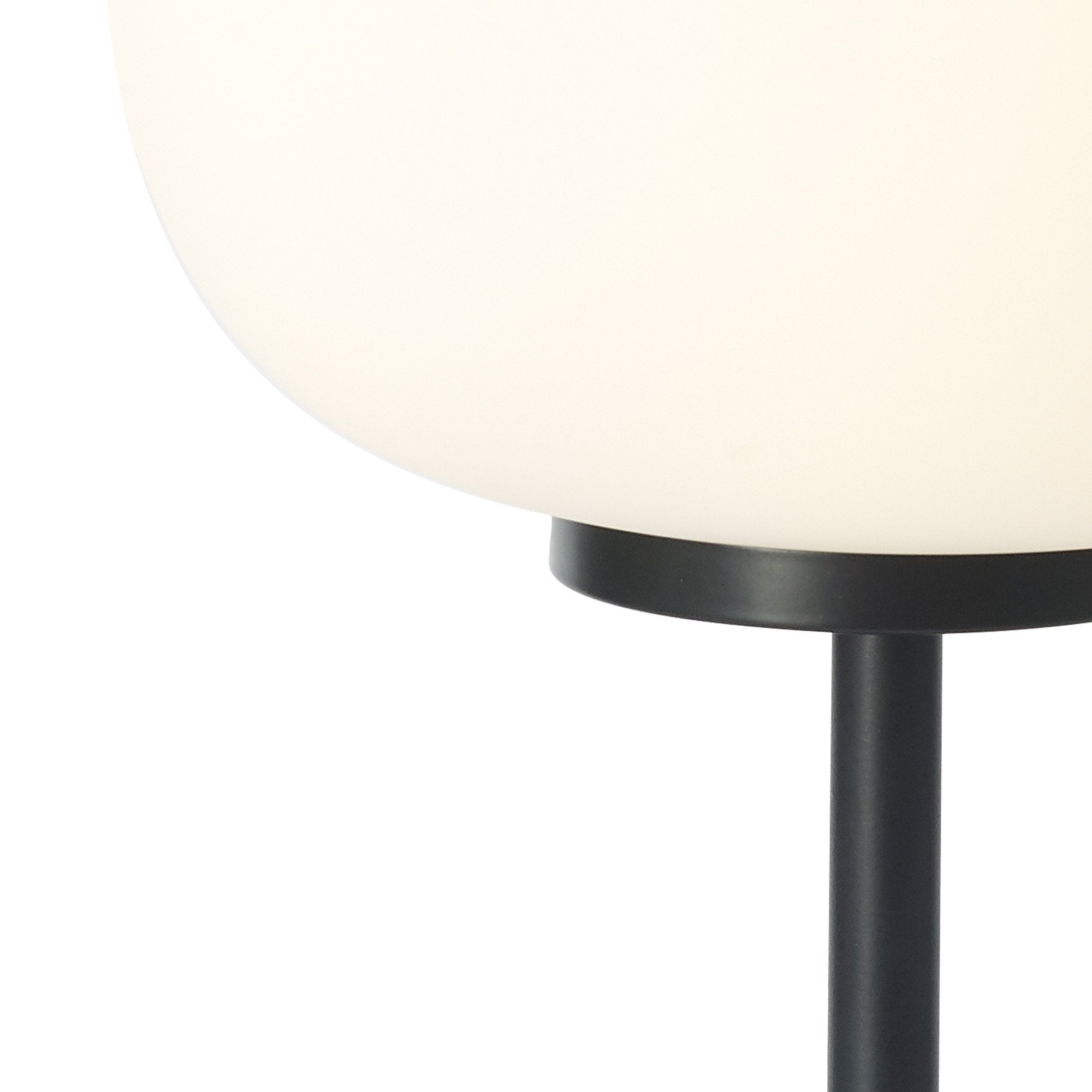 Fabula Littleton Small Single Oval Ball Tall Table Lamp - Matt Black & Frosted White Glass