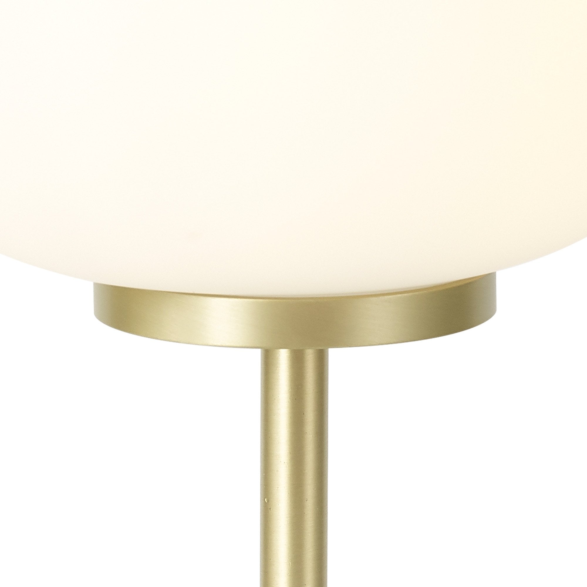 Fabula Littleton Small Single Oval Ball Tall Table Lamp - Satin Gold & Frosted White Glass
