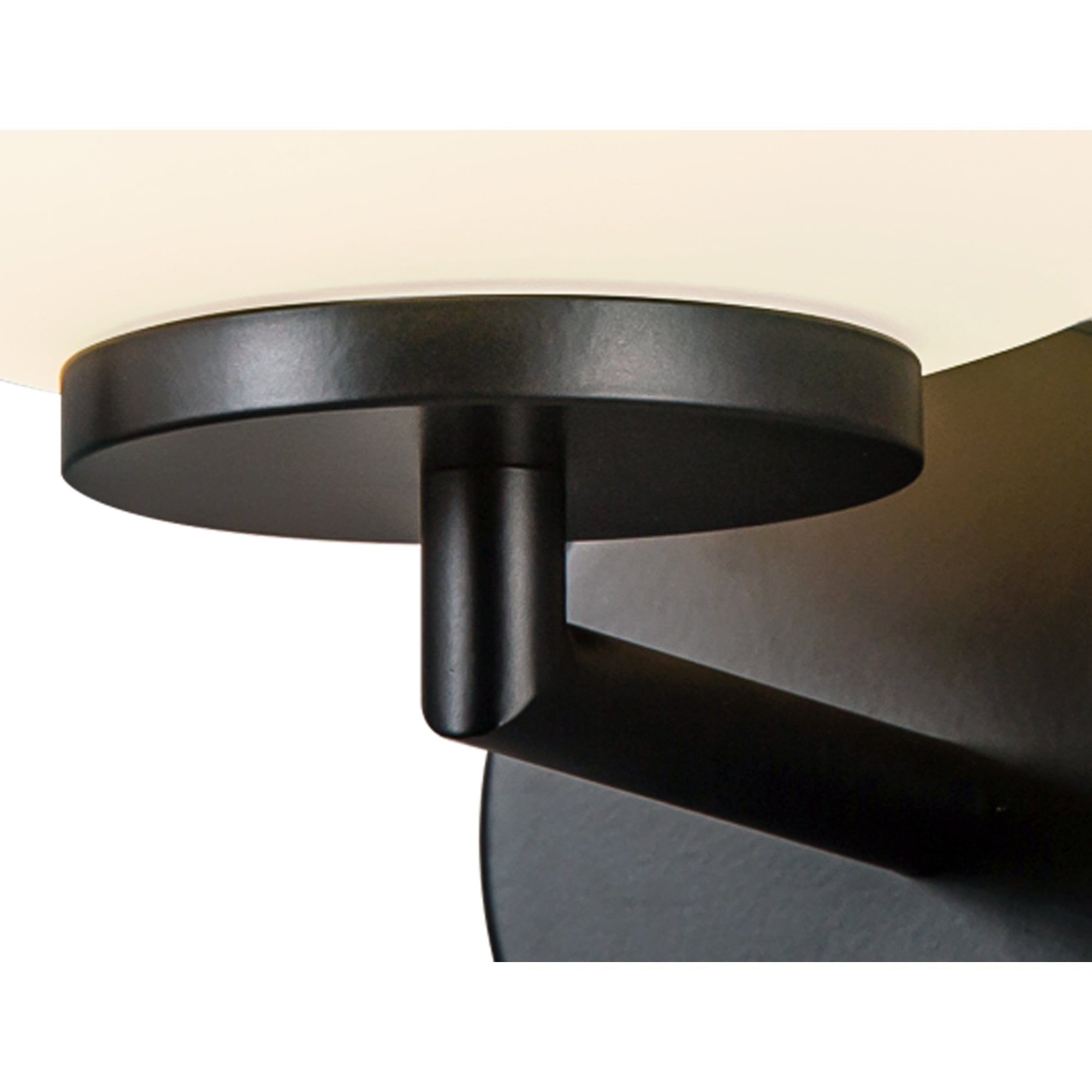 Fabula Littleton Small Single Oval Ball Wall Light - Matt Black & Frosted White Glass