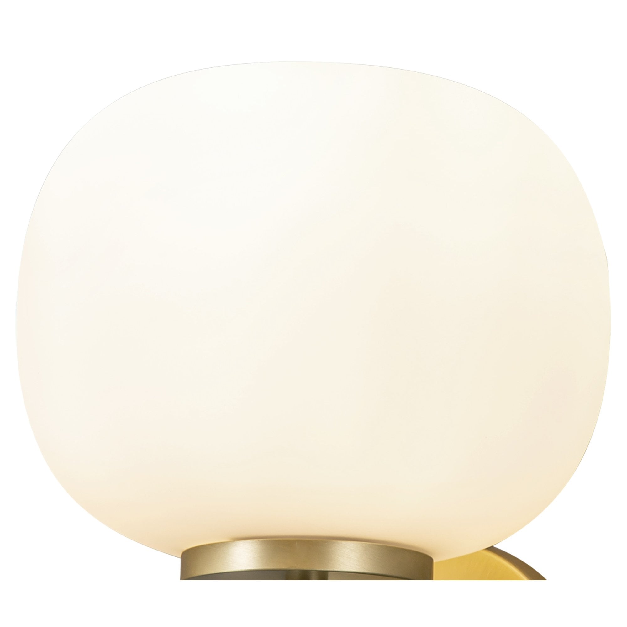Fabula Littleton Small Single Oval Ball Wall Light - Satin Gold & Frosted White Glass