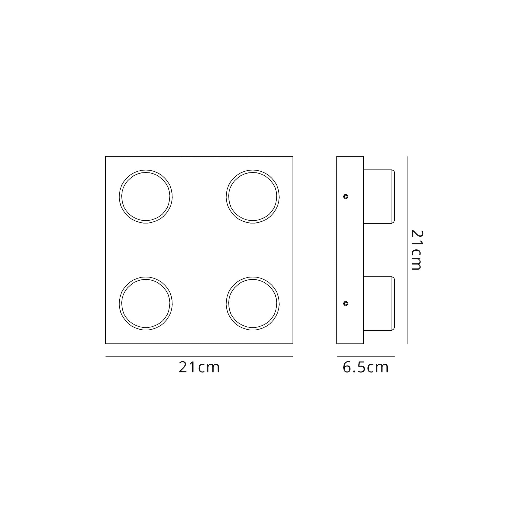 Fabula Lonsdale 4 Light Fixed LED Flush Light - Sand Black - IP44