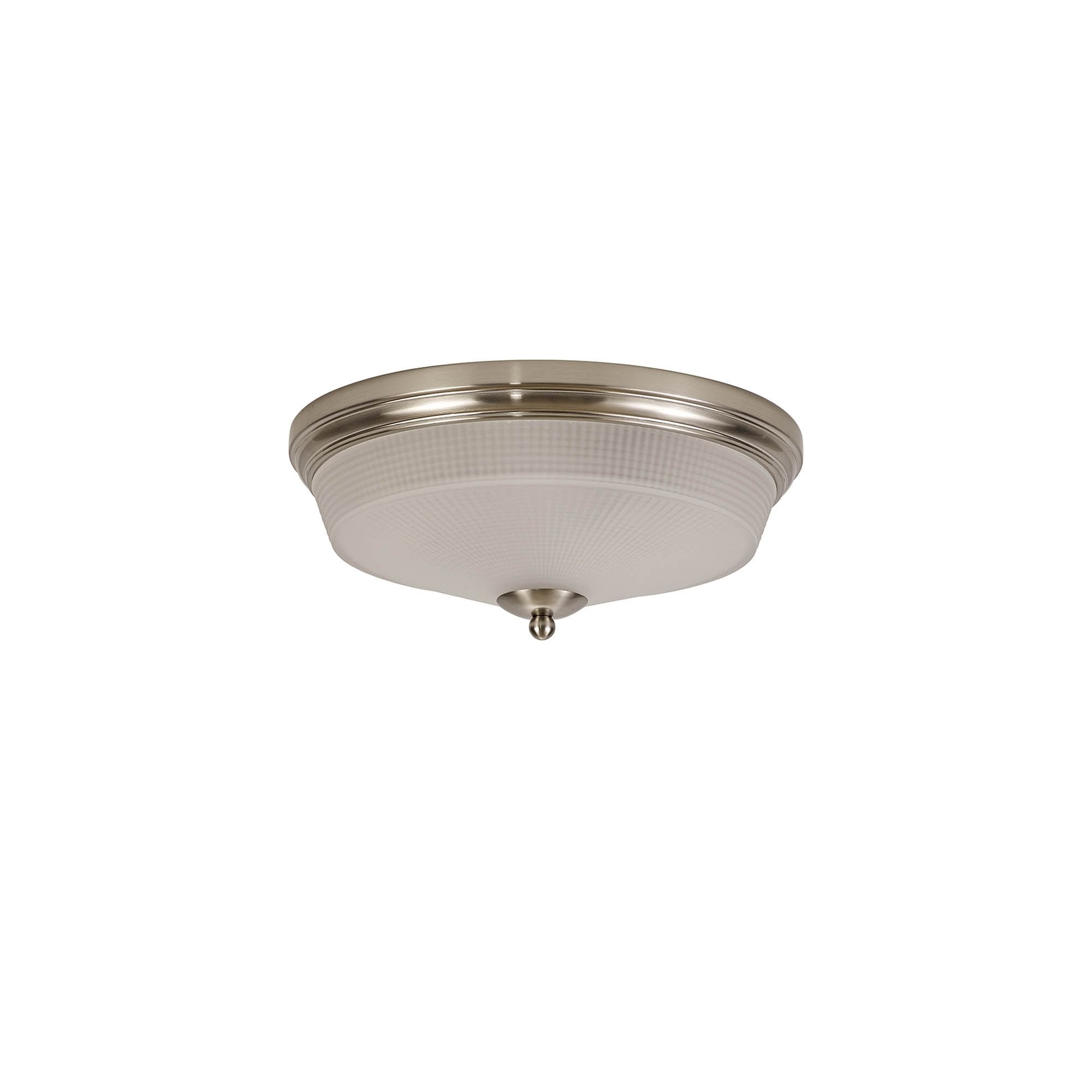 Fabula Maida 2 Light Flush Light - Satin Nickel & Frosted Glass