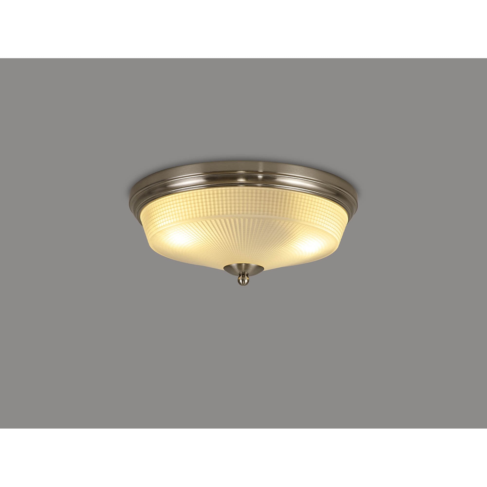 Fabula Maida 2 Light Flush Light - Satin Nickel & Frosted Glass