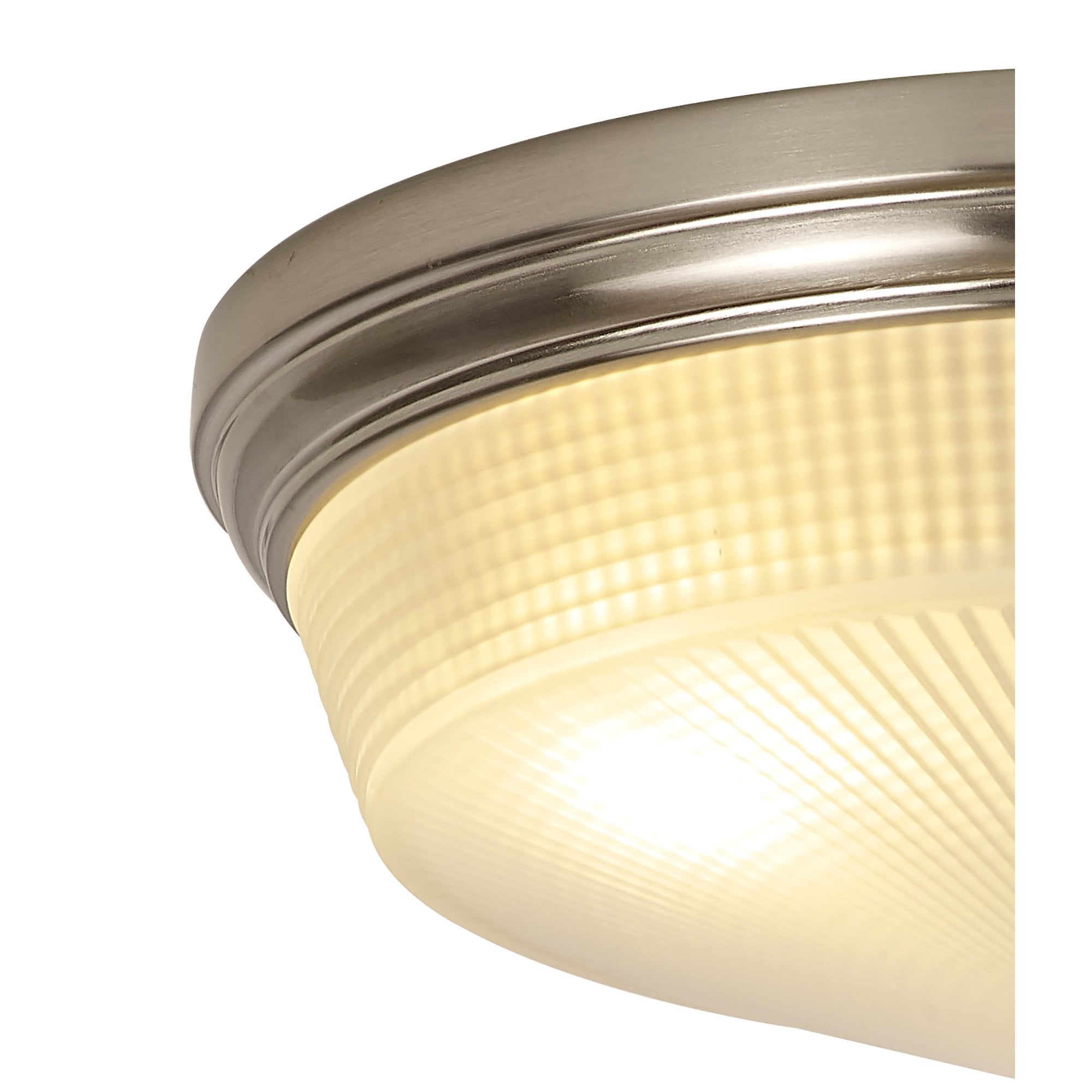Fabula Maida 2 Light Flush Light - Satin Nickel & Frosted Glass
