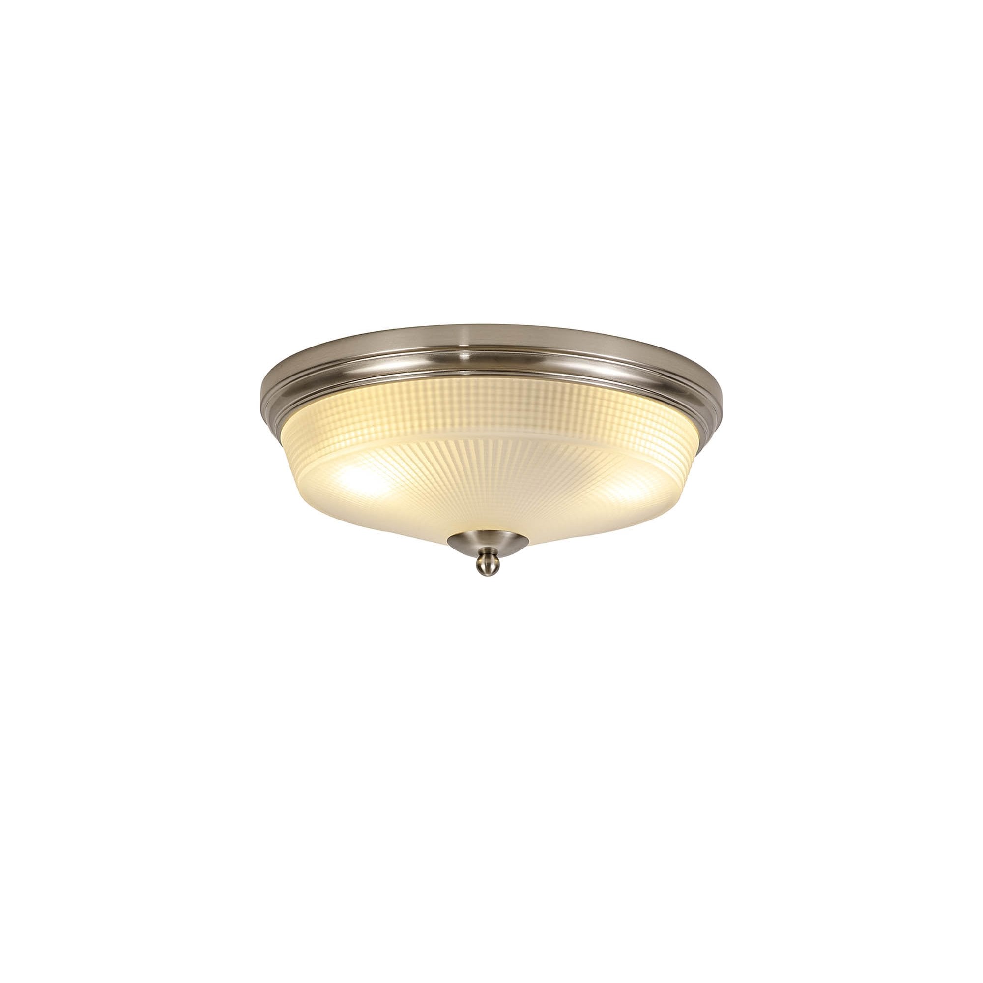 Fabula Maida 2 Light Flush Light - Satin Nickel & Frosted Glass