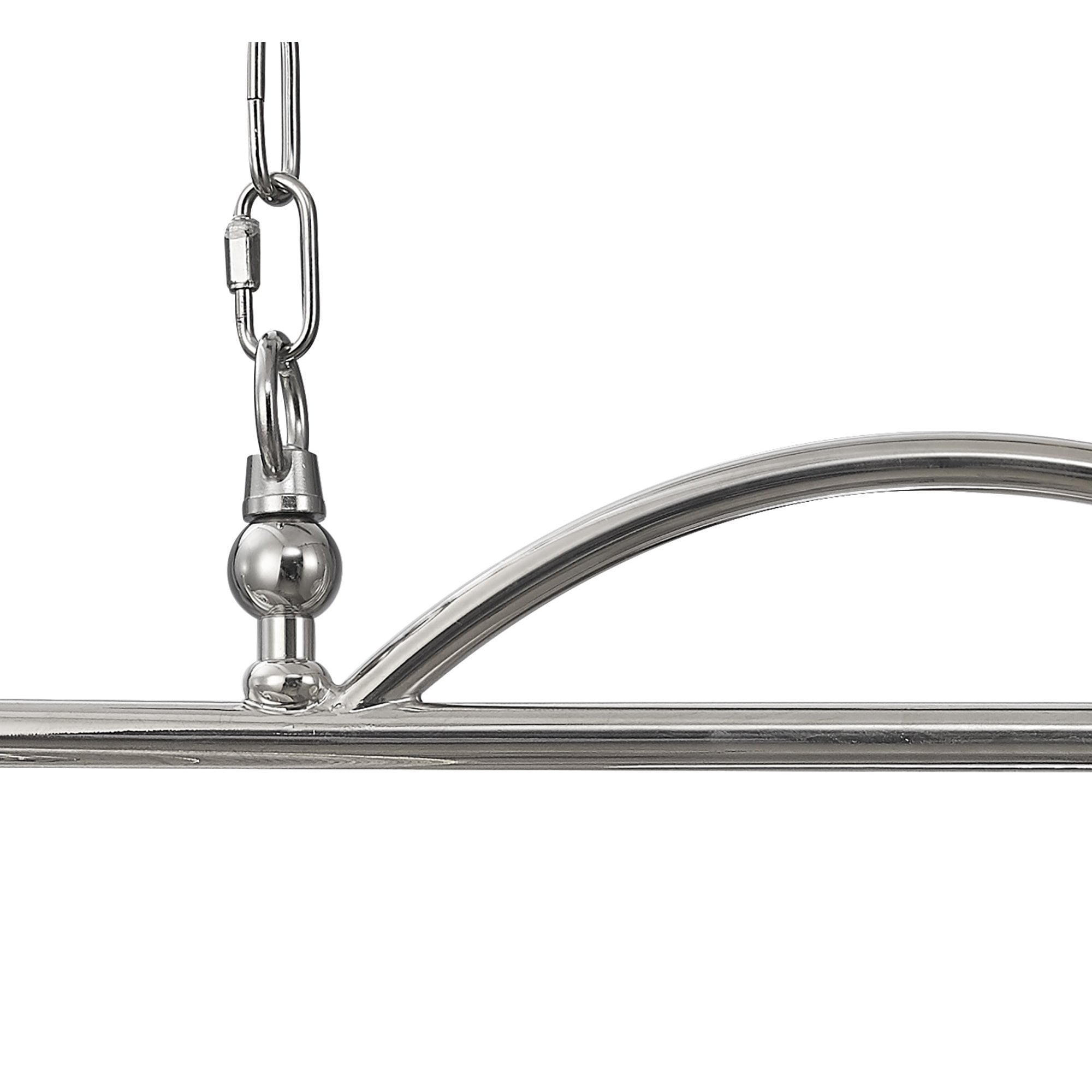 Fabula Maida 2 Light Linear Semi-Flush/Pendant - Polished Nickel & Prismatic Glass