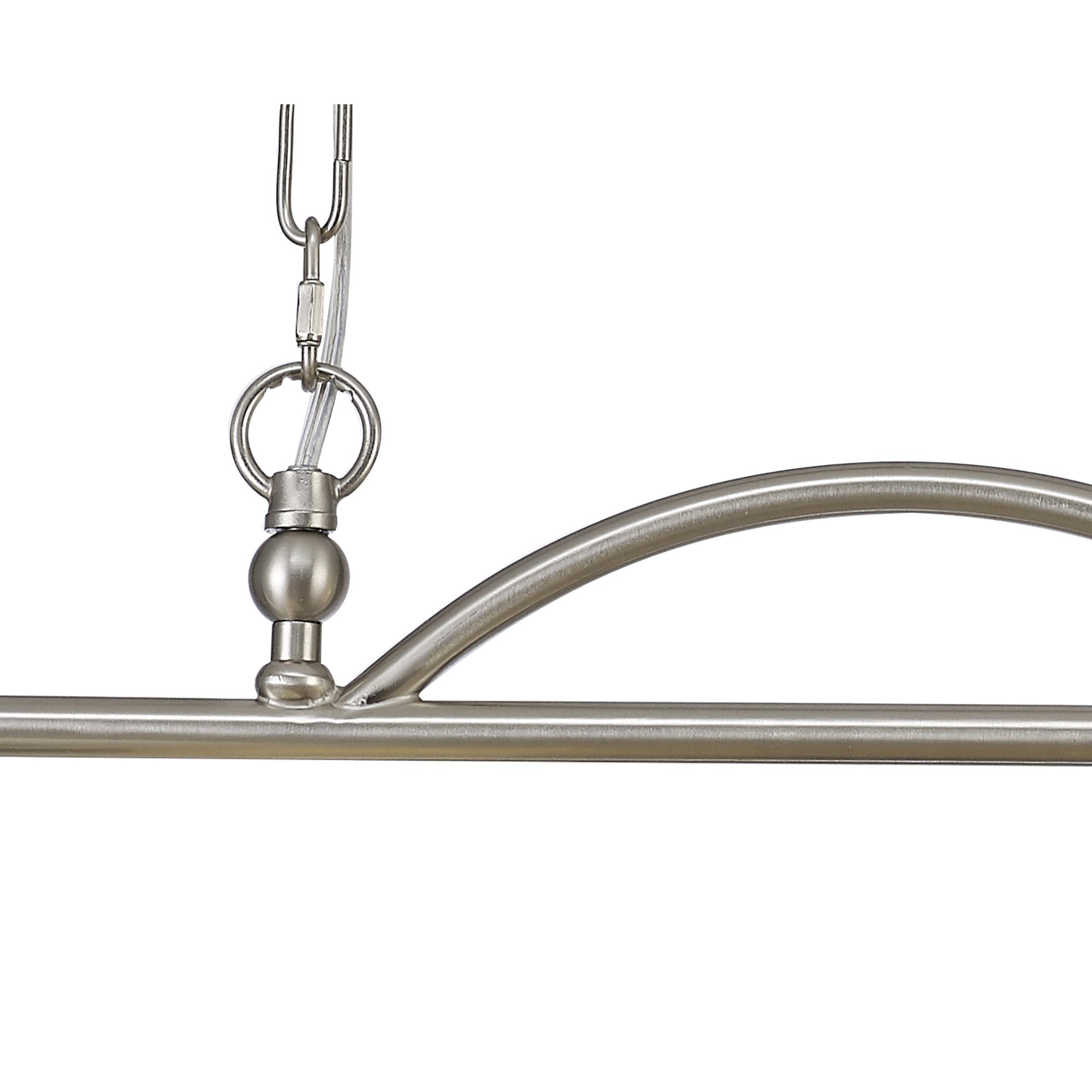 Fabula Maida 2 Light Linear Semi-Flush/Pendant - Satin Nickel & Frosted Glass