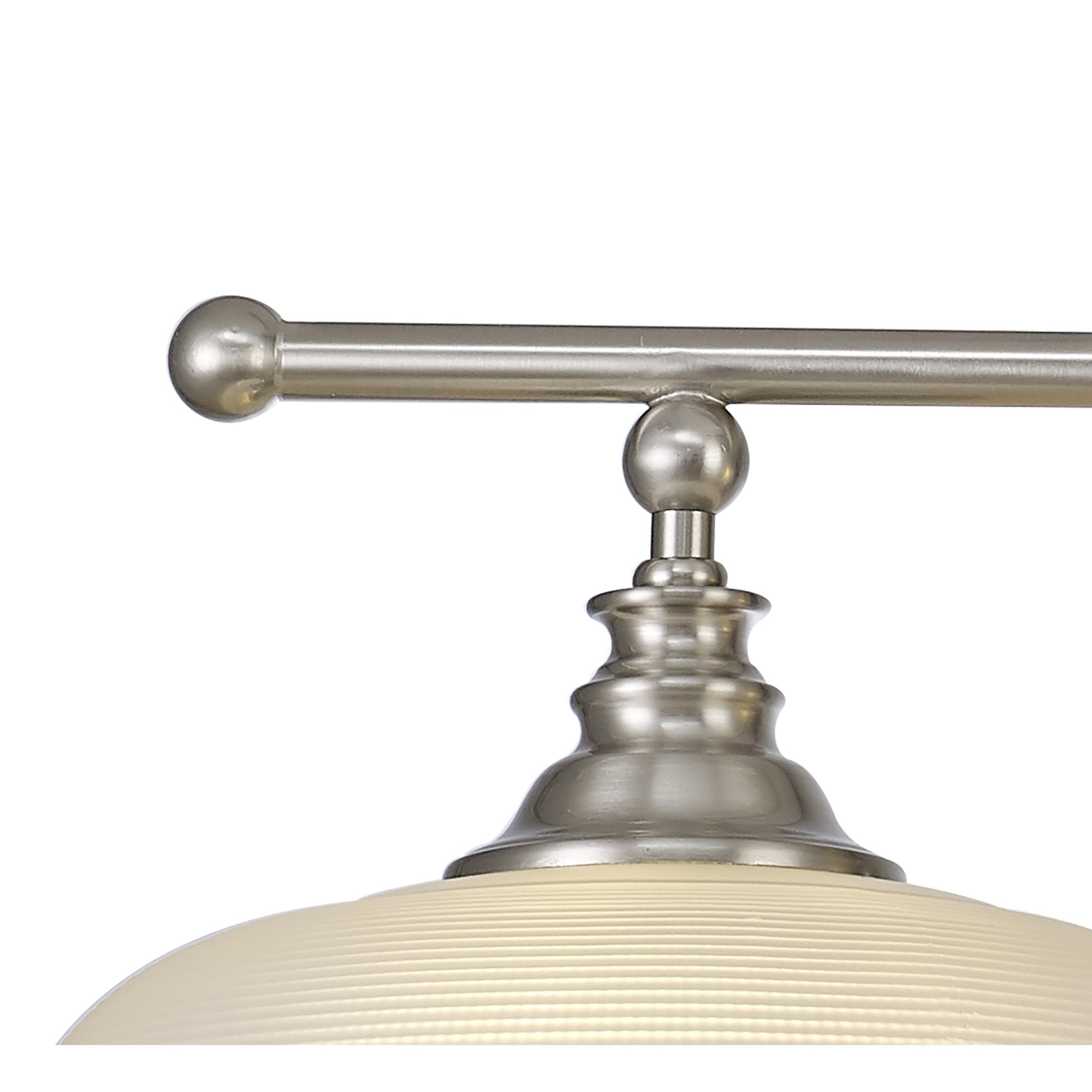 Fabula Maida 2 Light Linear Semi-Flush/Pendant - Satin Nickel & Frosted Glass