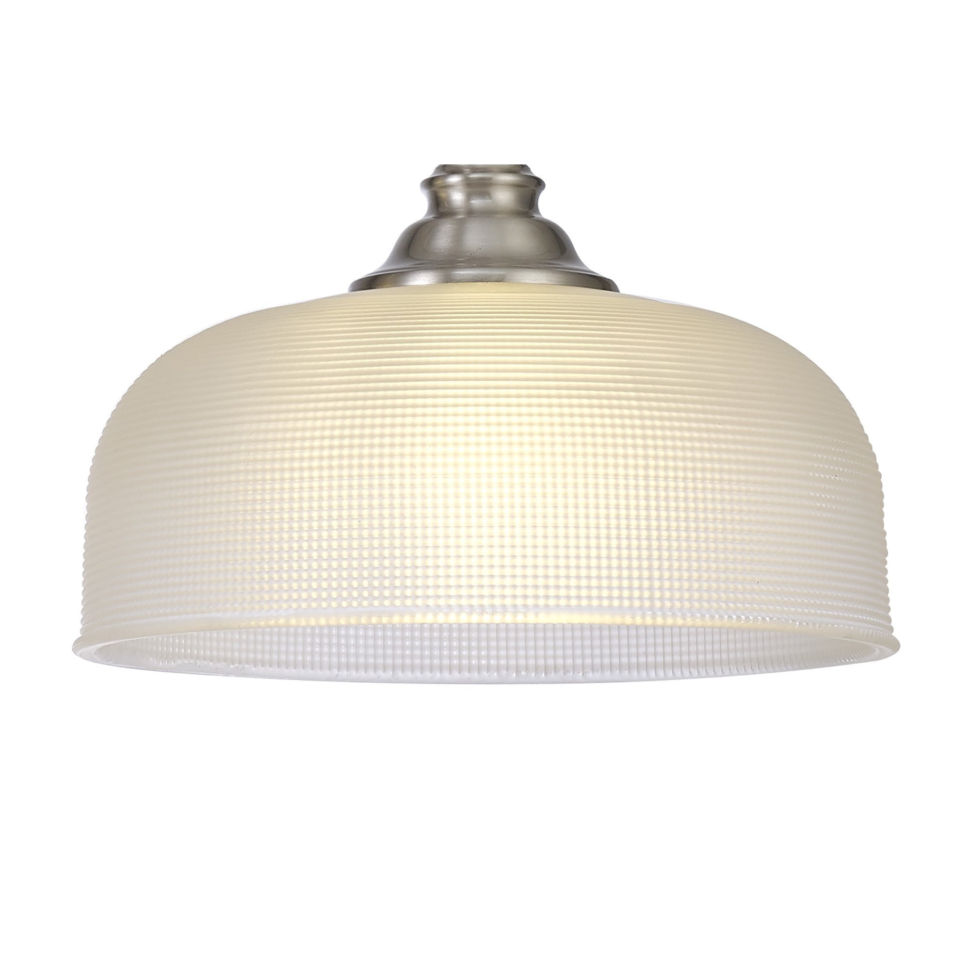 Fabula Maida 2 Light Linear Semi-Flush/Pendant - Satin Nickel & Frosted Glass