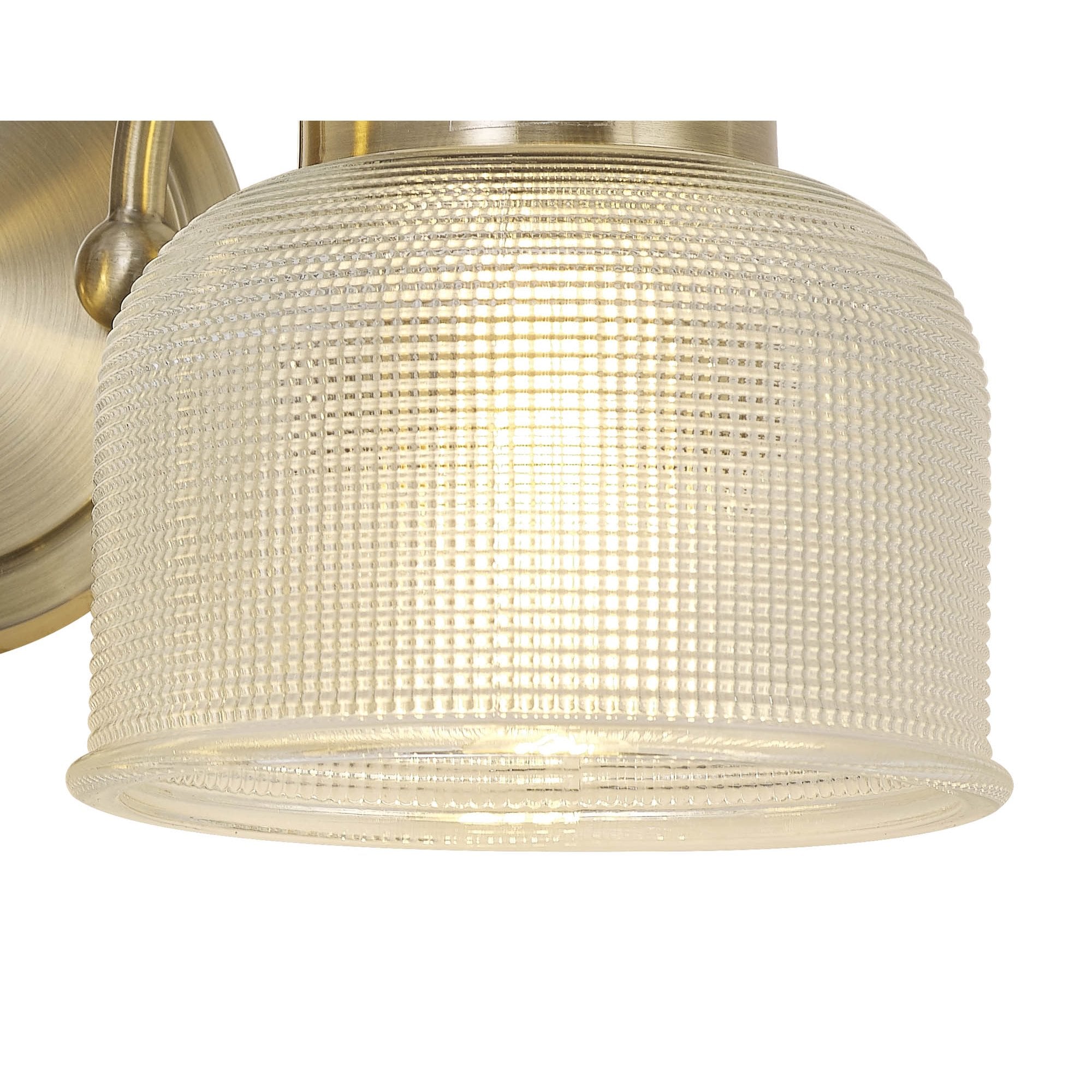 Fabula Maida 2 Light Wall Lamp - Antique Brass & Prismatic Glass