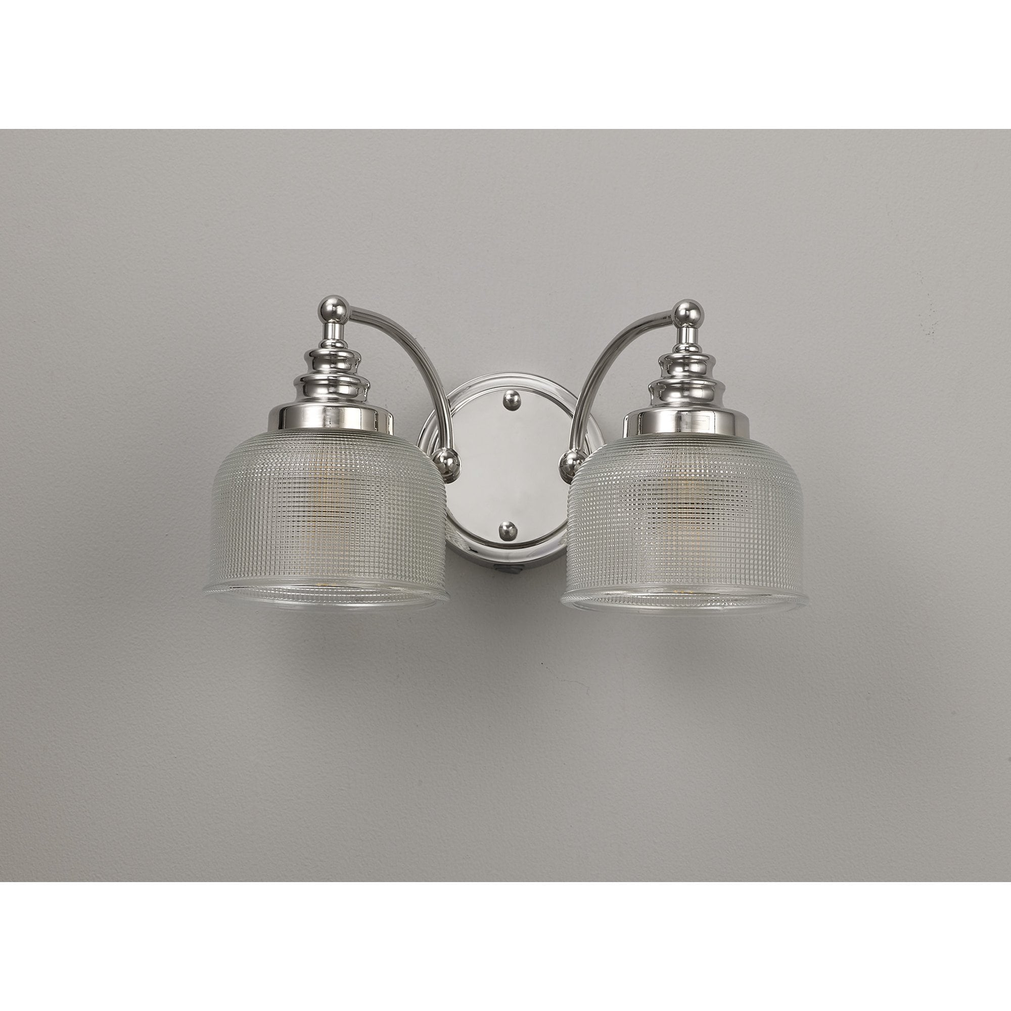 Fabula Maida 2 Light Wall Lamp - Polished Nickel & Prismatic Glass