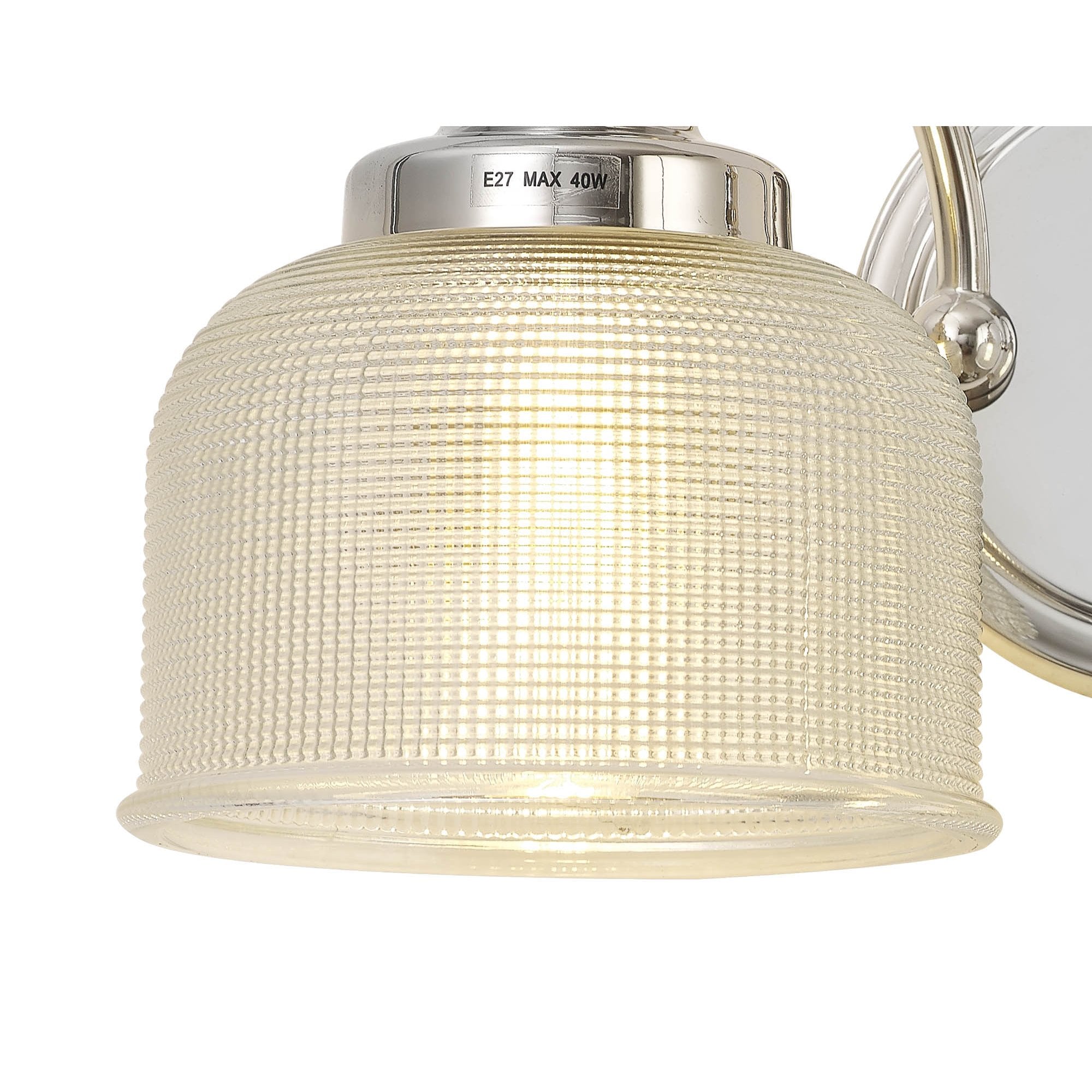 Fabula Maida 2 Light Wall Lamp - Polished Nickel & Prismatic Glass