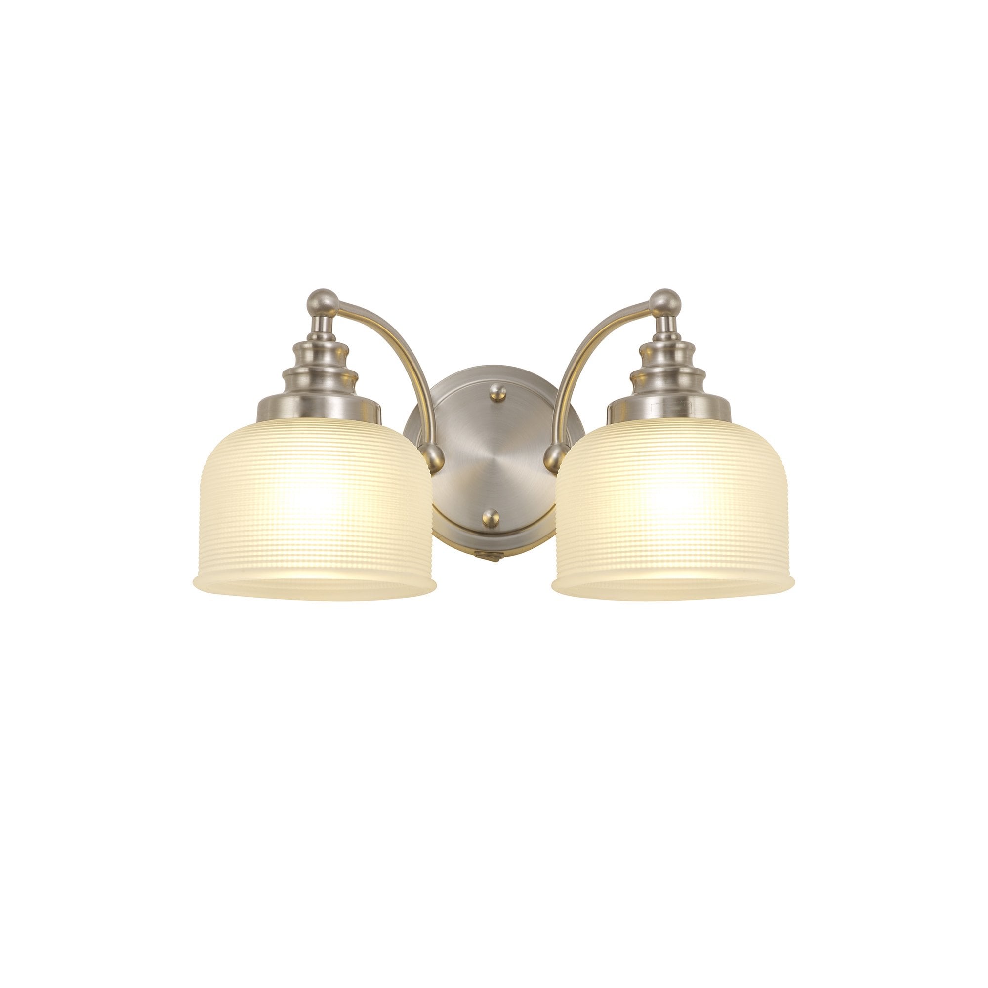 Fabula Maida 2 Light Wall Lamp - Satin Nickel & Frosted Glass
