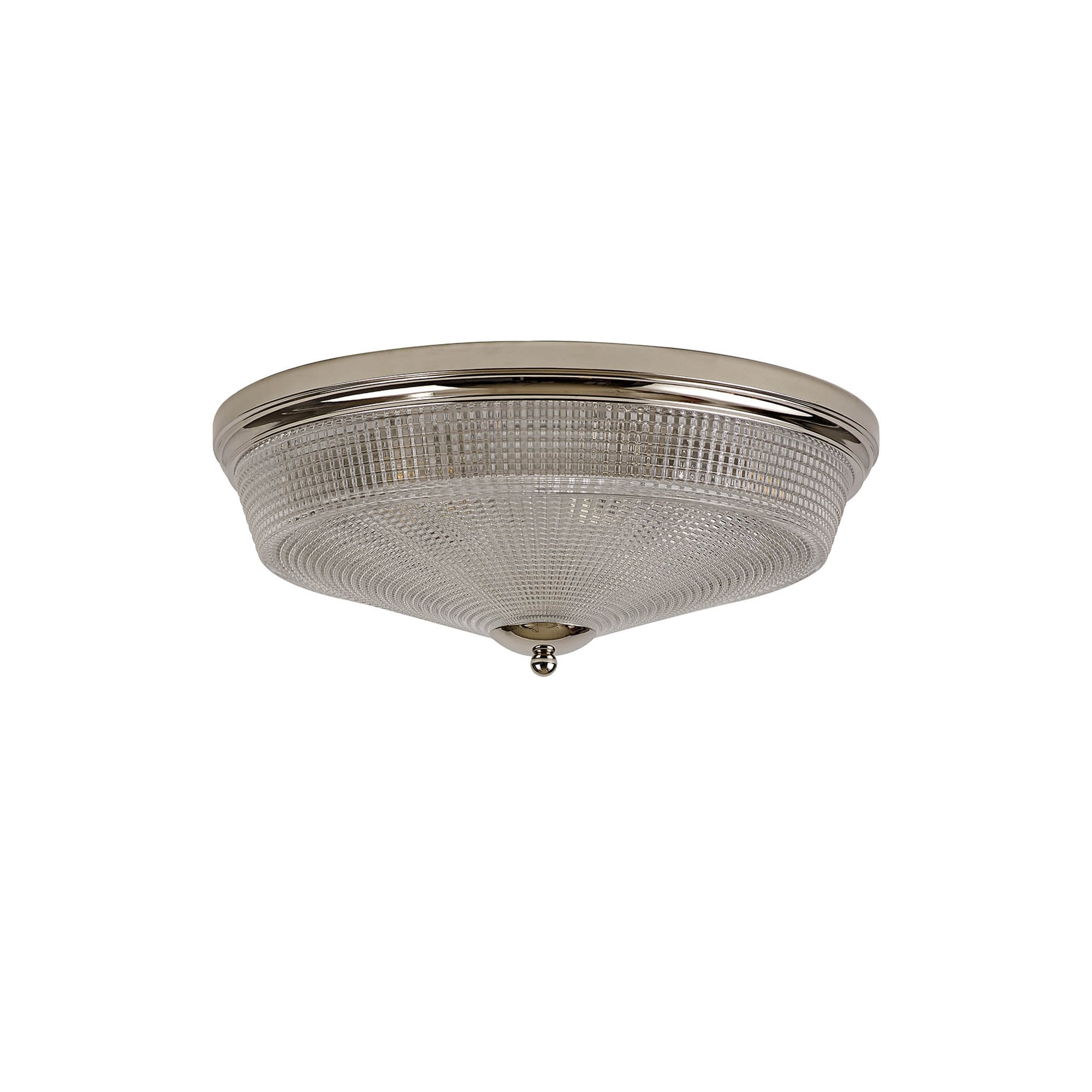 Fabula Maida 3 Light Flush Light - Polished Nickel & Prismatic Glass