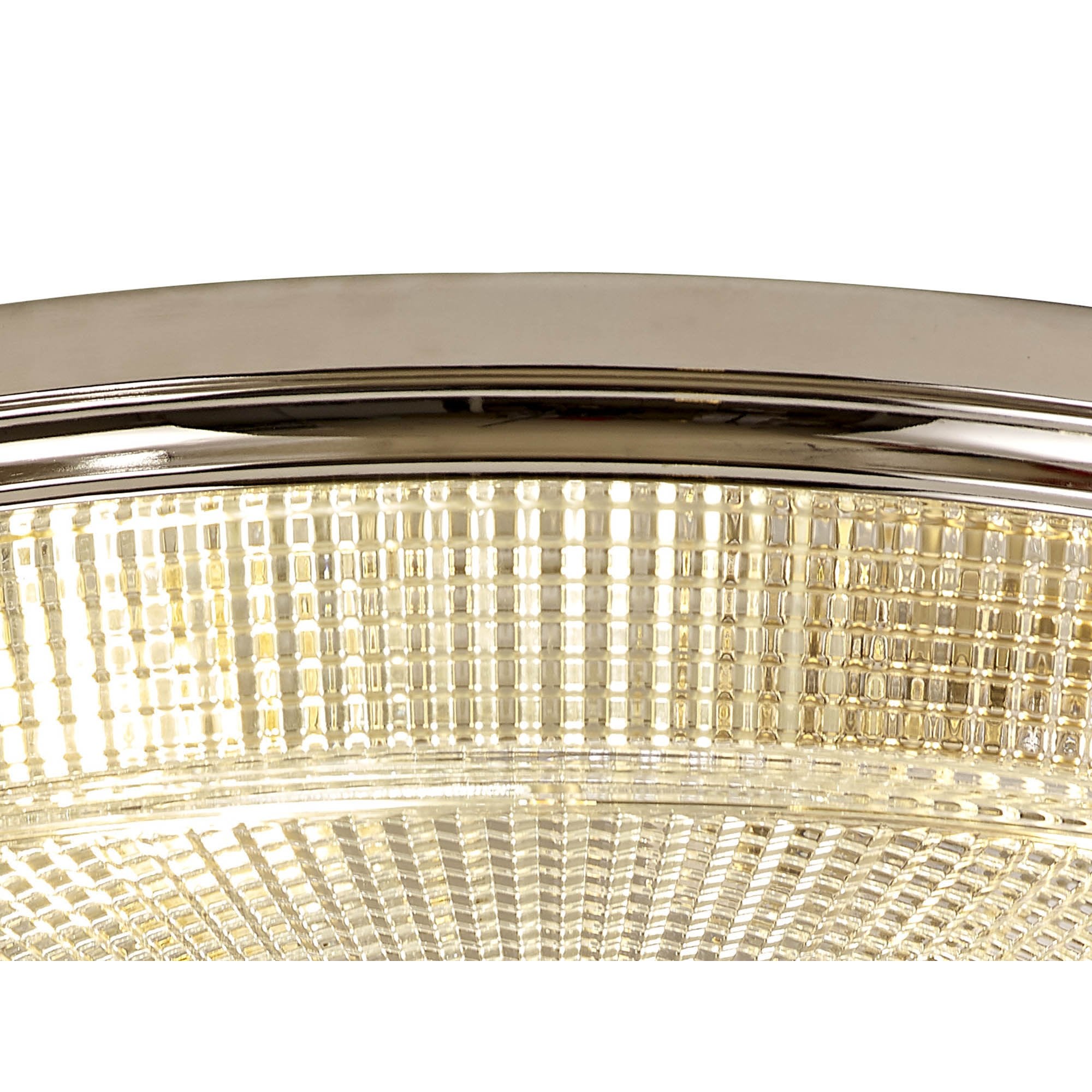 Fabula Maida 3 Light Flush Light - Polished Nickel & Prismatic Glass