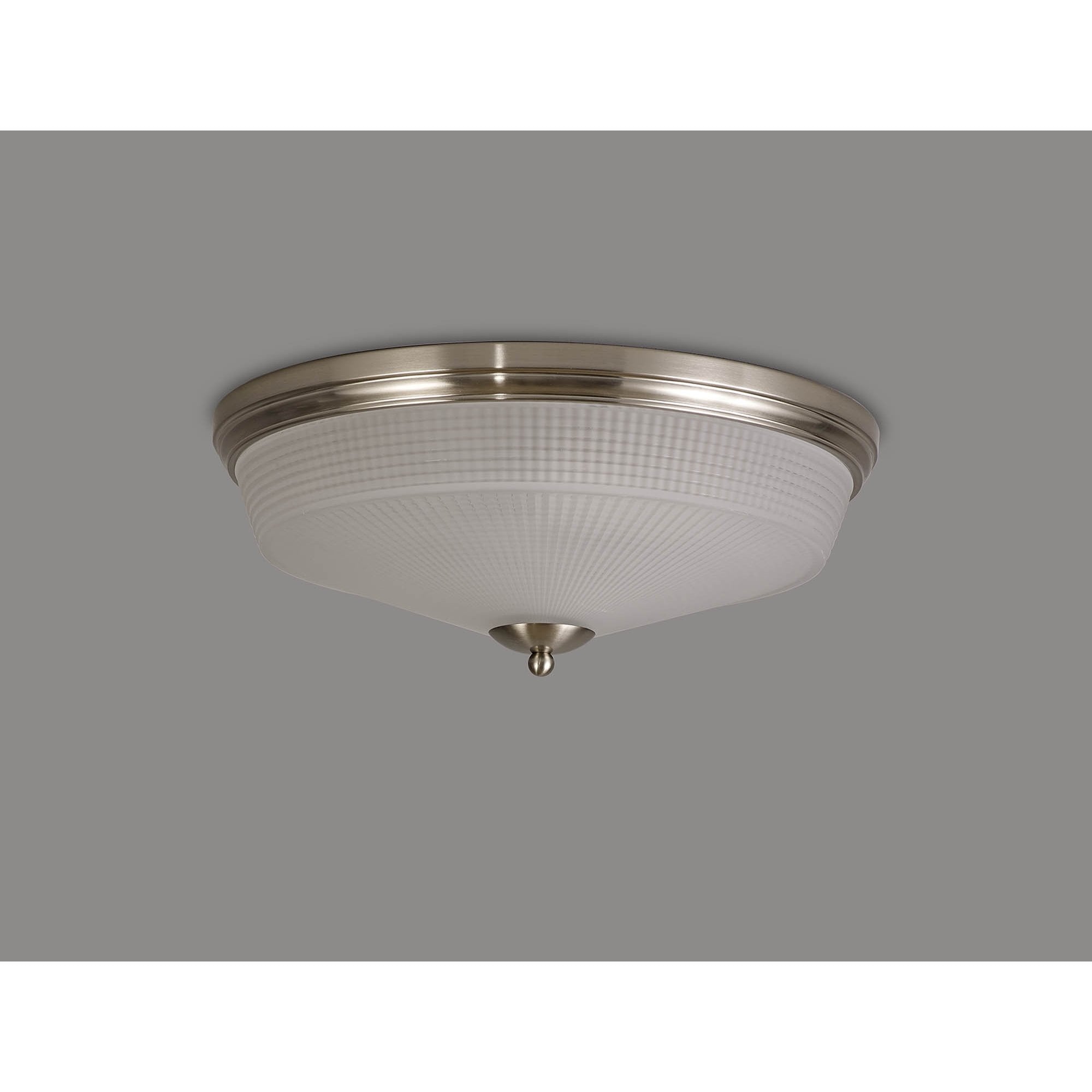 Fabula Maida 3 Light Flush Light - Satin Nickel & Frosted Glass