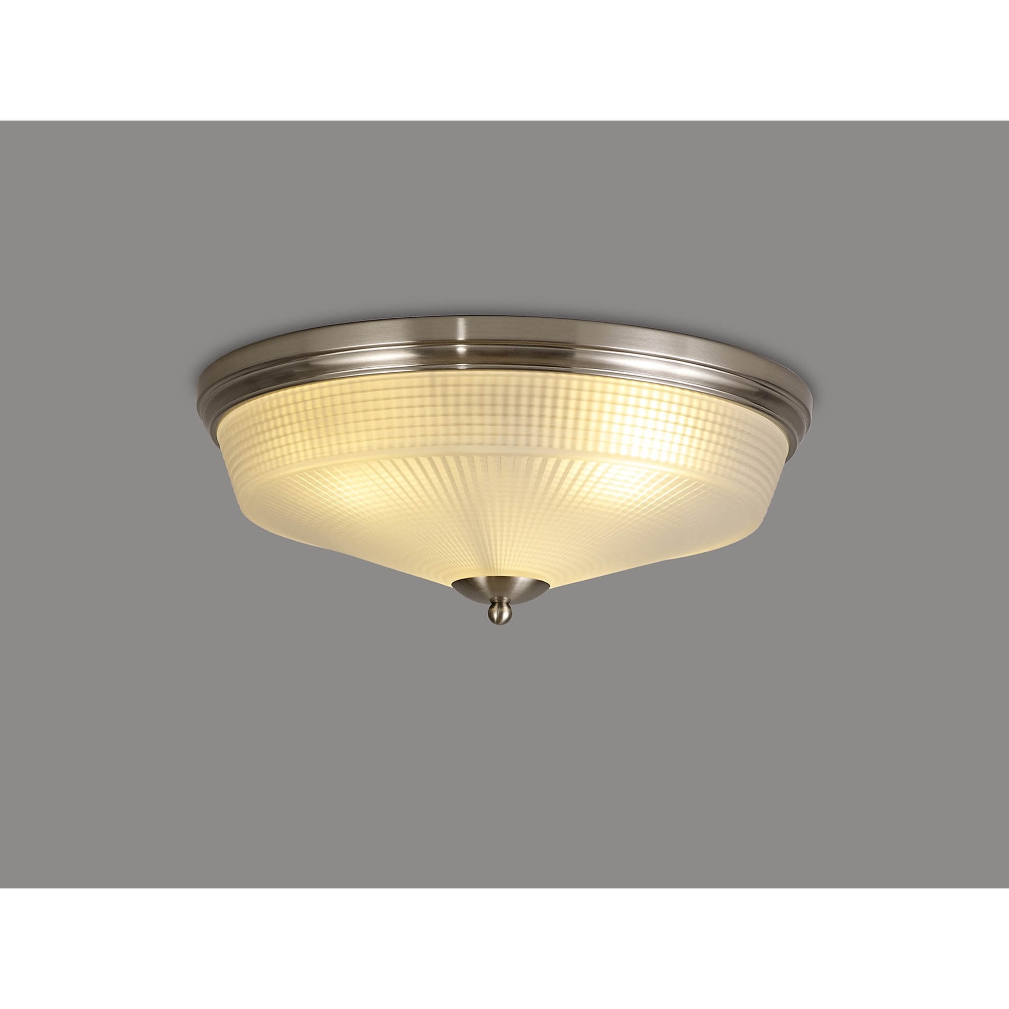 Fabula Maida 3 Light Flush Light - Satin Nickel & Frosted Glass