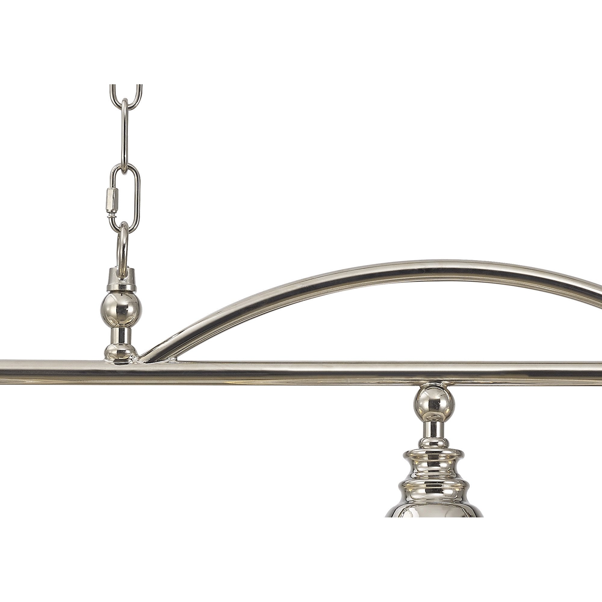 Fabula Maida 3 Light Linear Semi-Flush/Pendant - Polished Nickel & Prismatic Glass