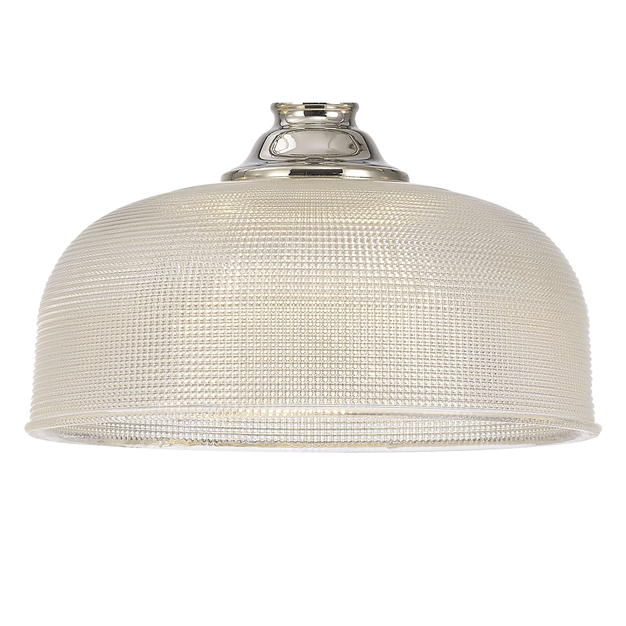 Fabula Maida 3 Light Linear Semi-Flush/Pendant - Polished Nickel & Prismatic Glass