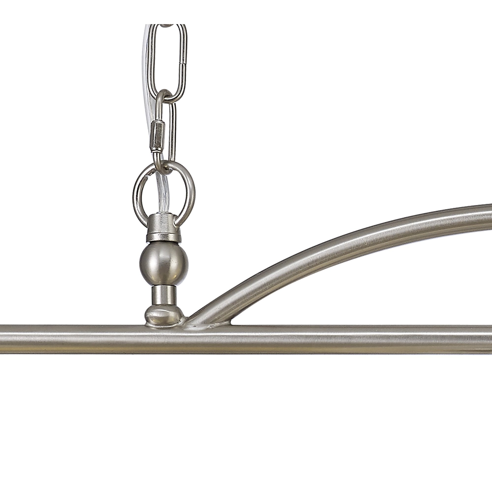 Fabula Maida 3 Light Linear Semi-Flush/Pendant - Satin Nickel & Frosted Glass