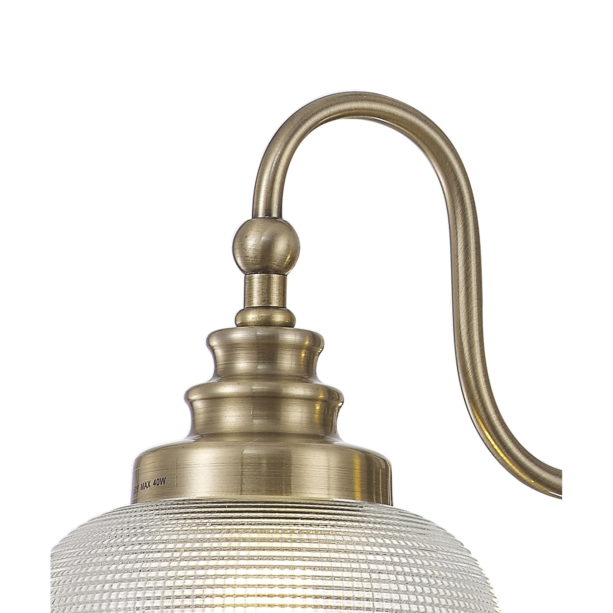 Fabula Maida 3 Light Semi-Flush/Pendant - Antique Brass & Prismatic Glass