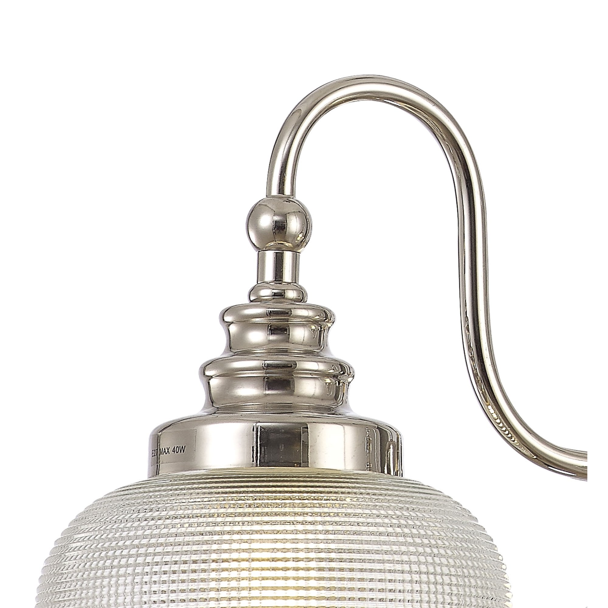 Fabula Maida 3 Light Semi-Flush/Pendant - Polished Nickel & Prismatic Glass