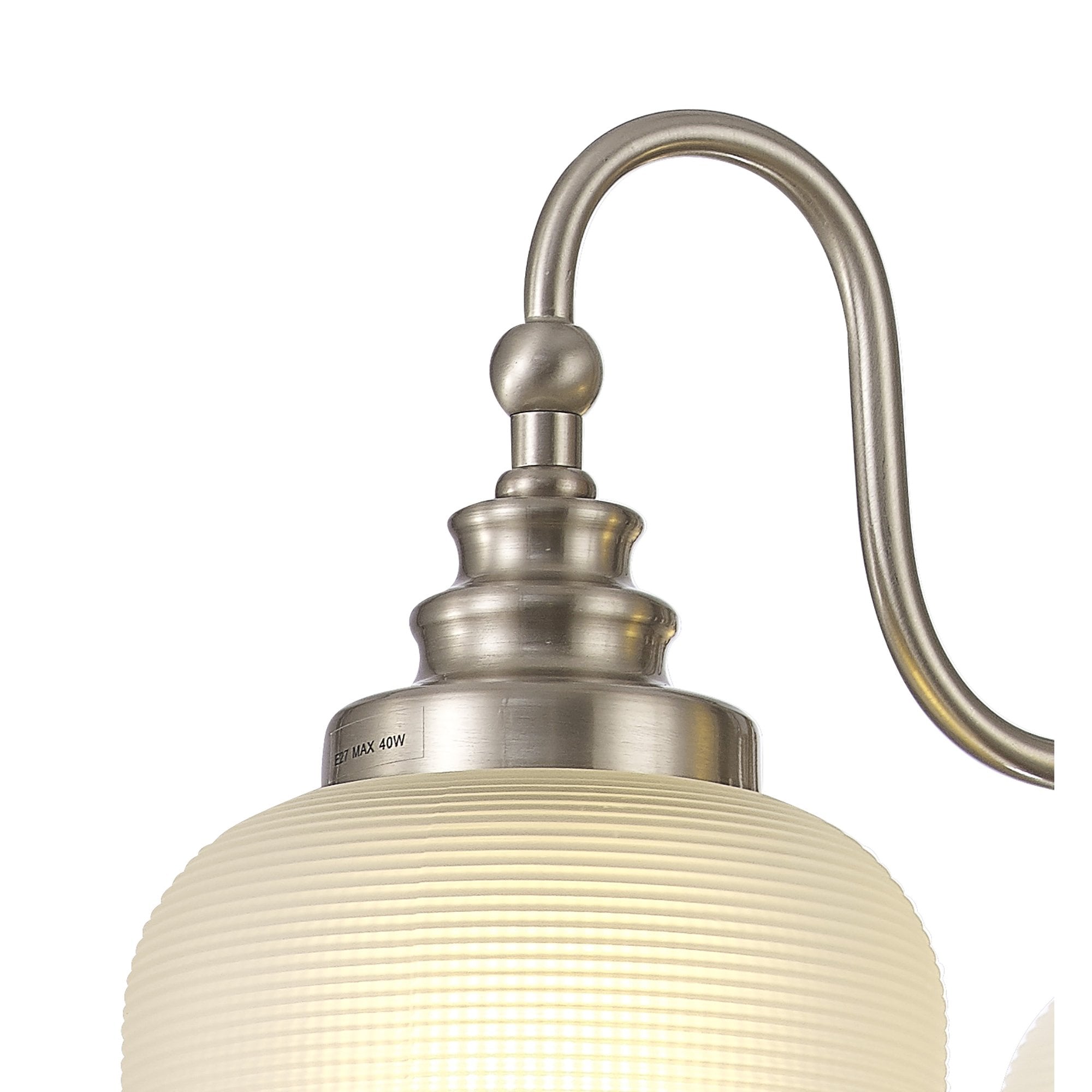 Fabula Maida 3 Light Semi-Flush/Pendant - Satin Nickel & Frosted Glass