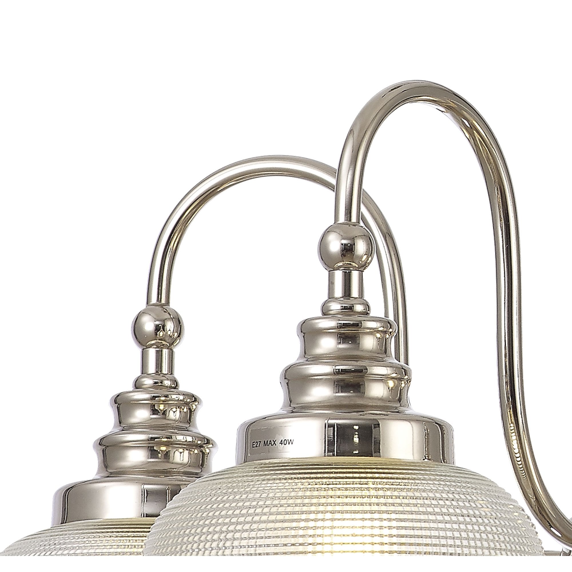 Fabula Maida 5 Light Semi-Flush/Pendant - Polished Nickel & Prismatic Glass
