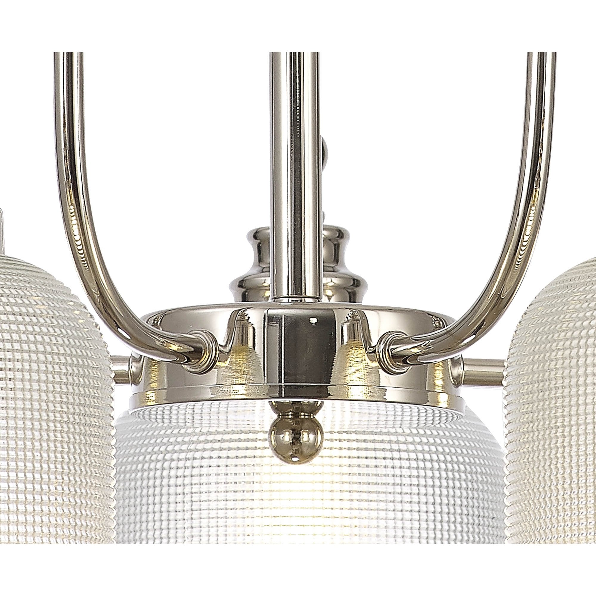 Fabula Maida 5 Light Semi-Flush/Pendant - Polished Nickel & Prismatic Glass