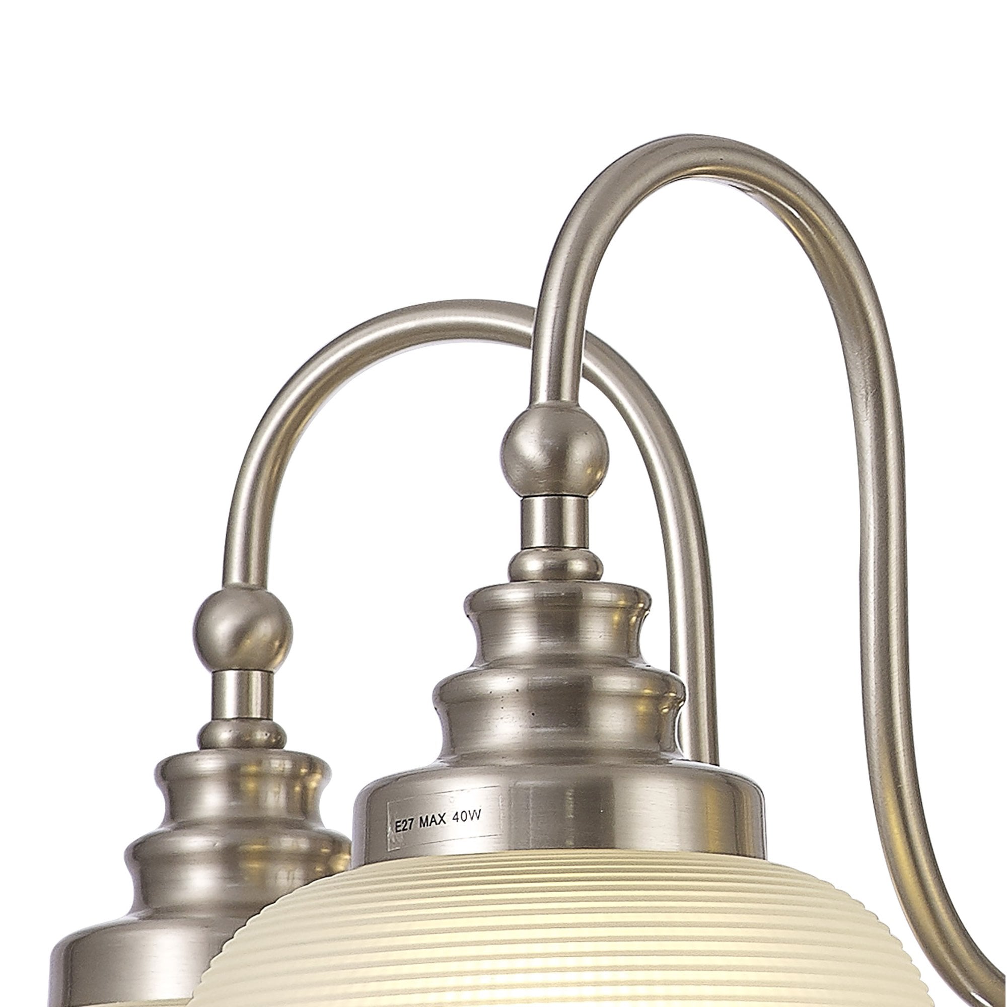 Fabula Maida 5 Light Semi-Flush/Pendant - Satin Nickel & Frosted Glass