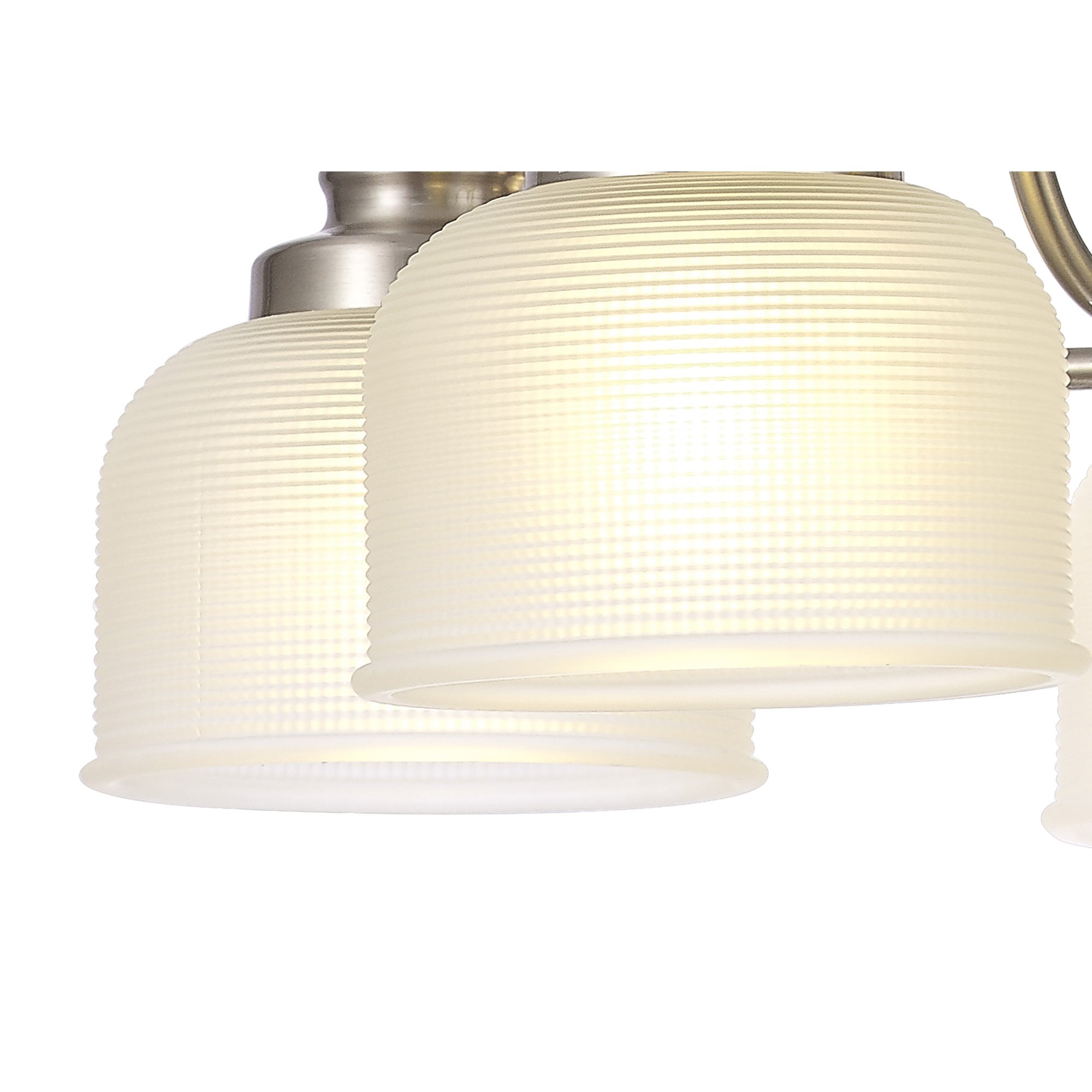 Fabula Maida 5 Light Semi-Flush/Pendant - Satin Nickel & Frosted Glass