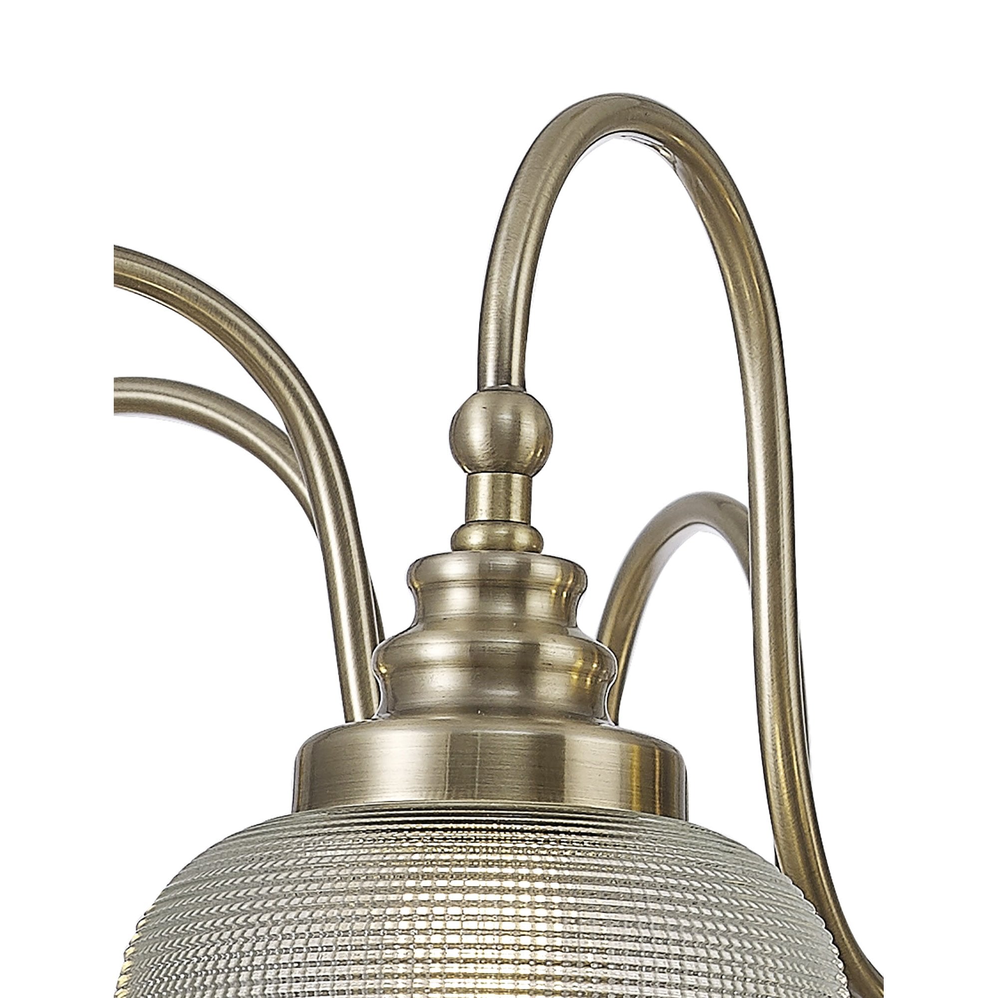 Fabula Maida 8 Light Semi-Flush/Pendant - Antique Brass & Prismatic Glass